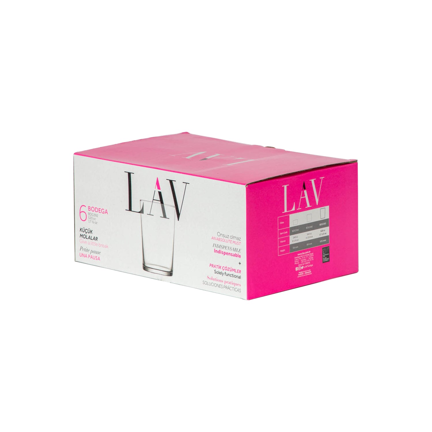 LAV Bodega Highball Cocktail Tumbler Glasses - 520ml
