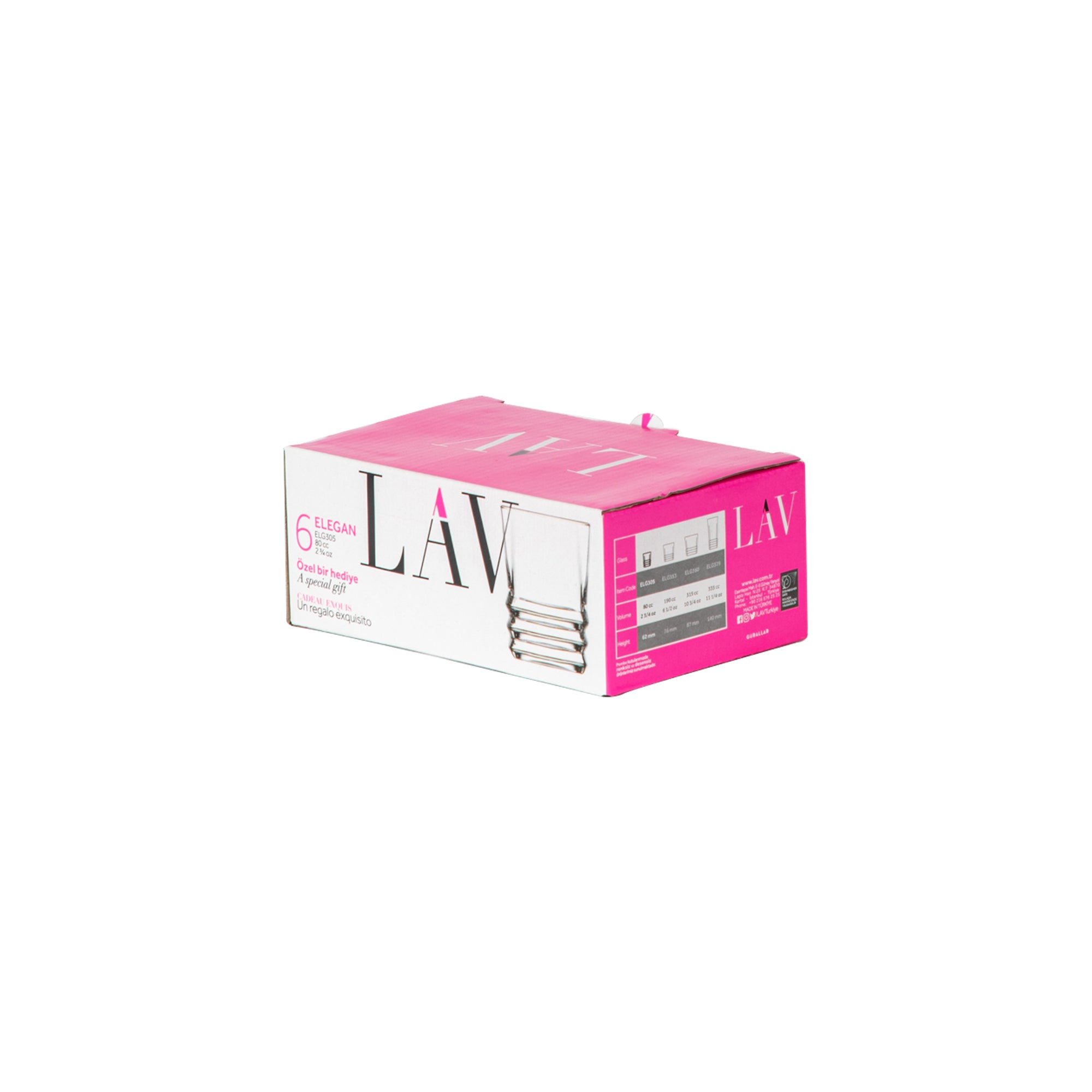 LAV Elegan Liqueur / Shot Glasses - 80ml