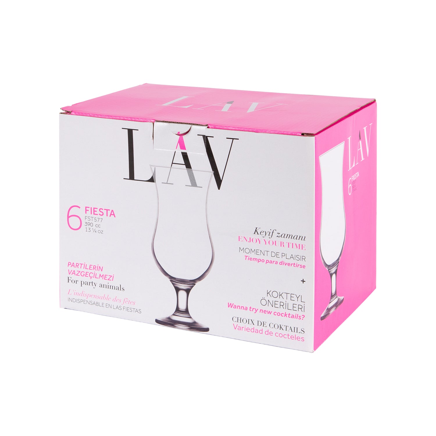 390ml Pina Colada Glass - Clear - by LAV