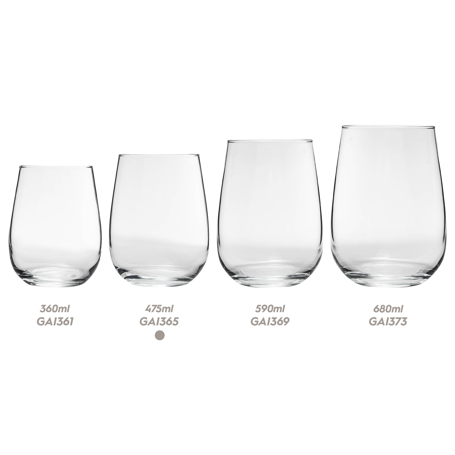 475ml Gaia Stemless Red Wine Glass