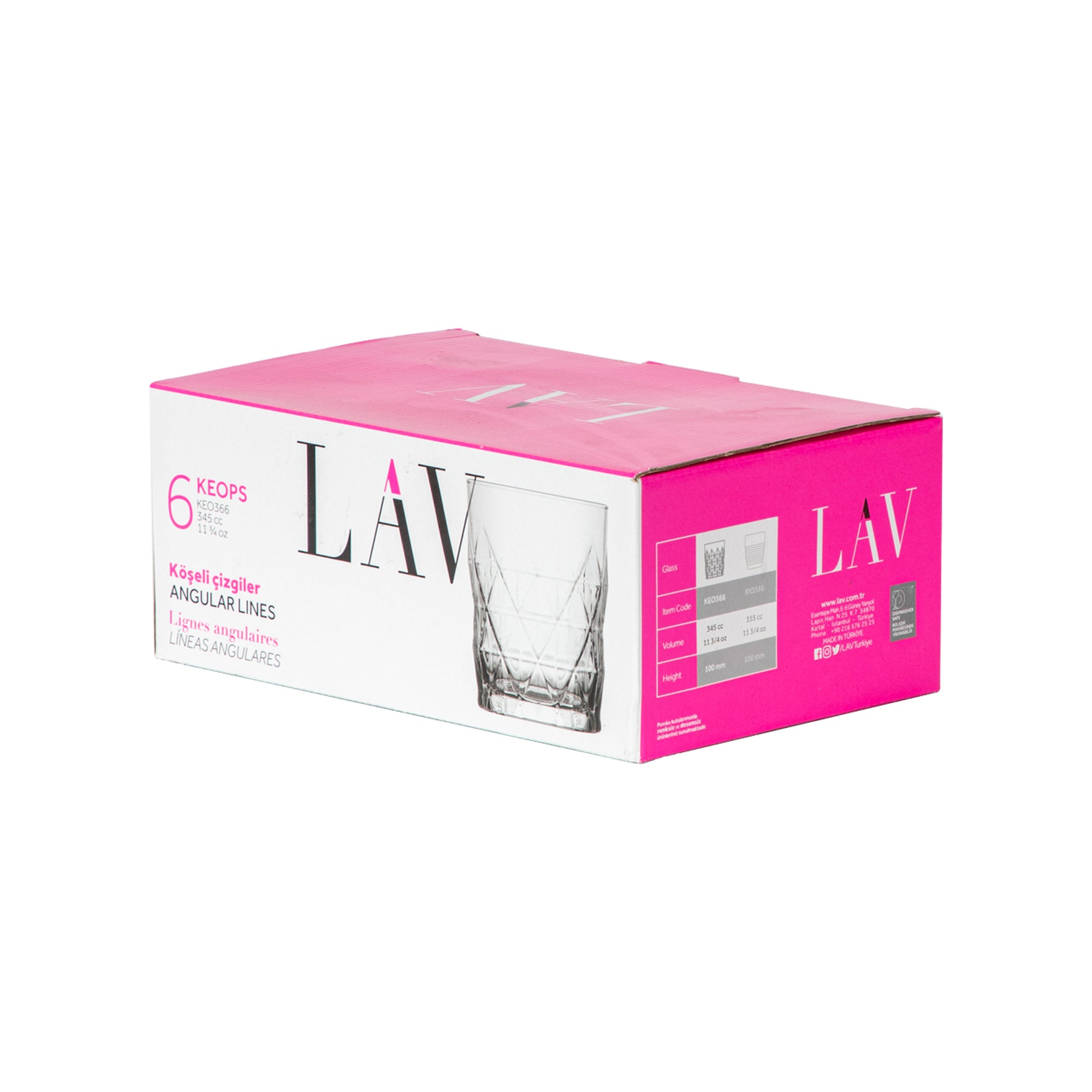 LAV Keops Whisky Tumbler Glass - 345ml