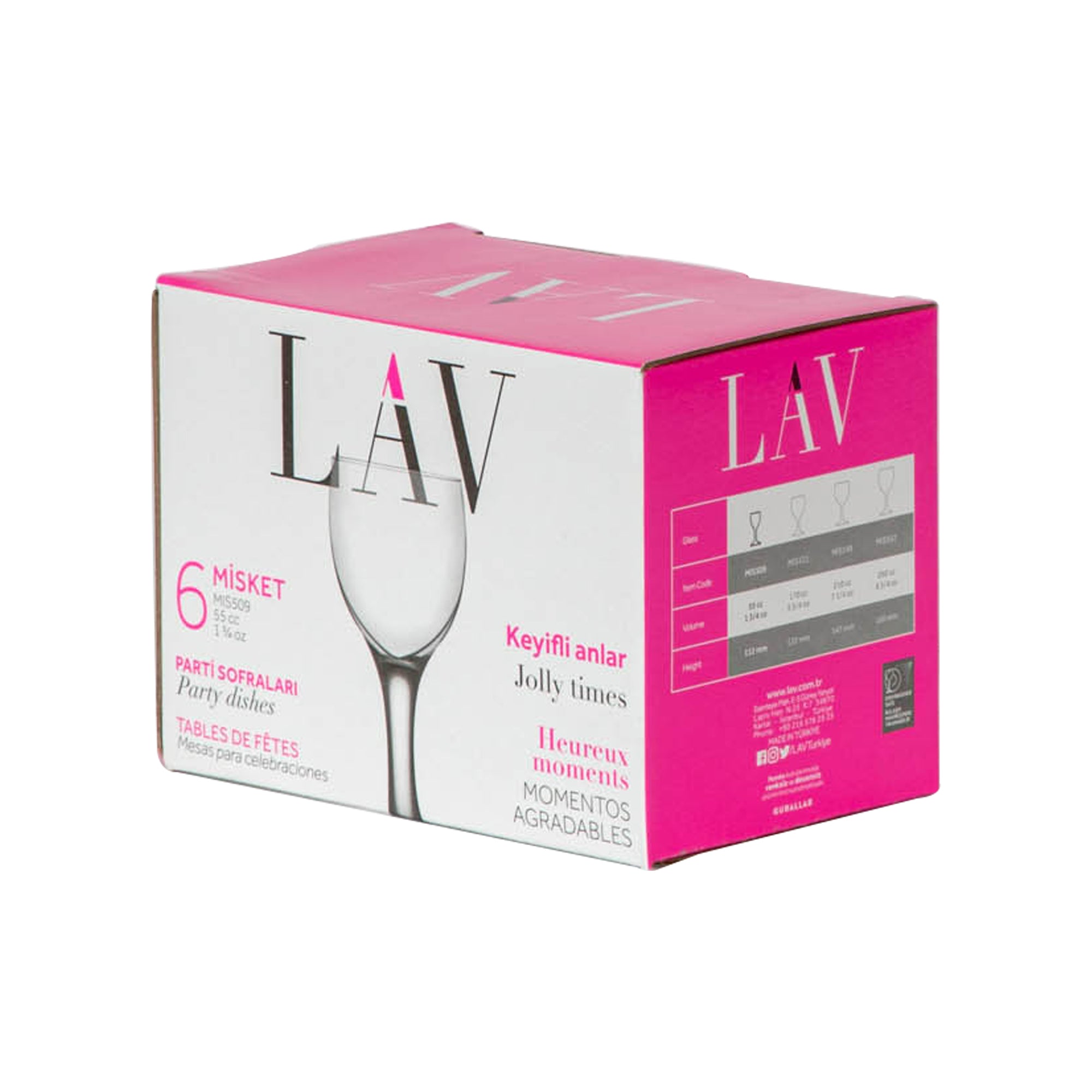 LAV Misket Stemmed Liqueur / Schnapps Glasses - 55ml