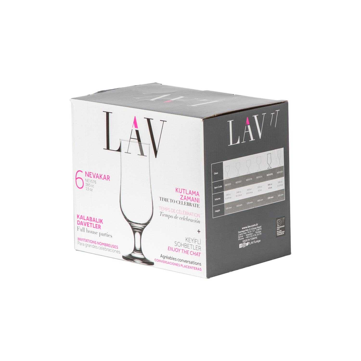 LAV Nevakar Stemmed Beer Glass - 385ml