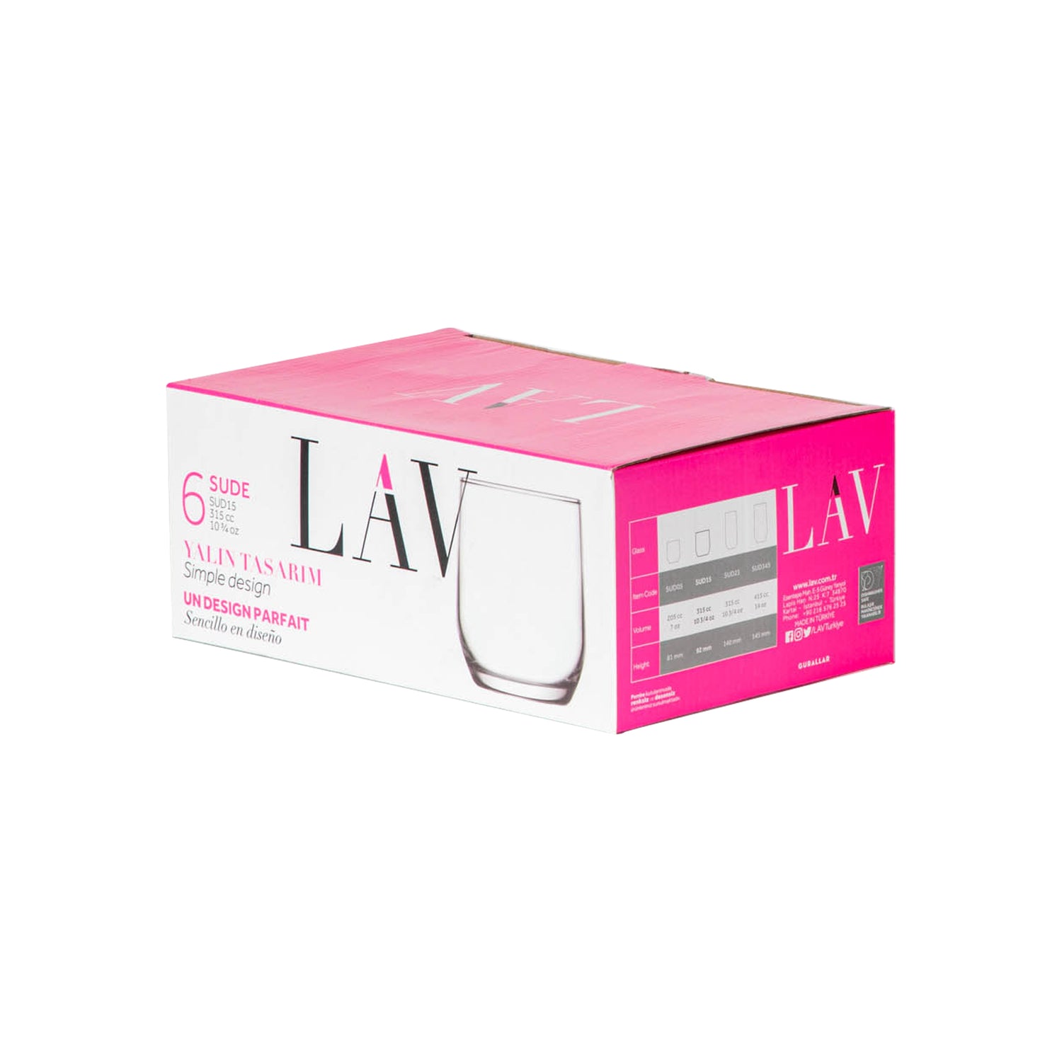LAV Sude Whiskey Glass - 315ml