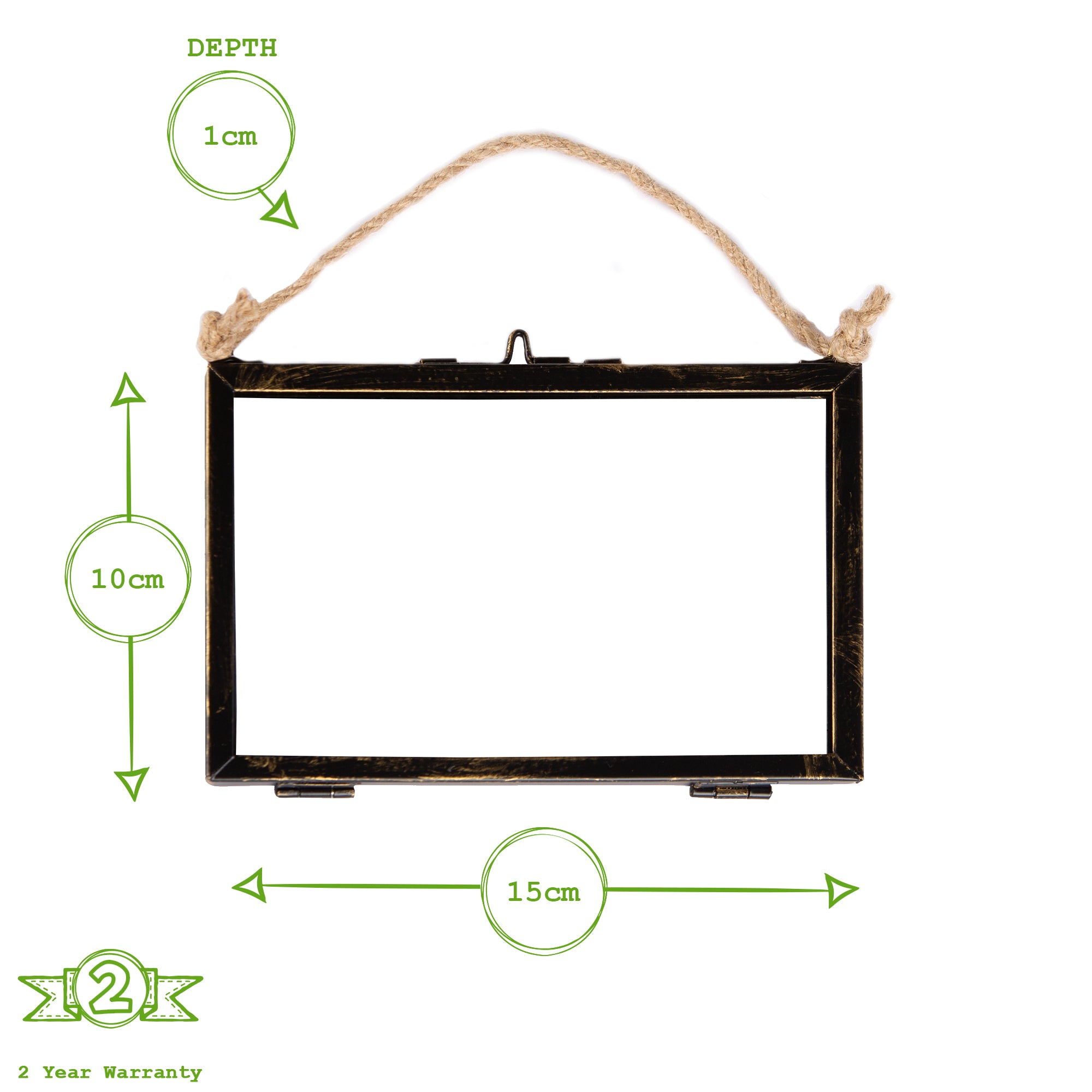6" x 4" Black Hanging Metal Photo Frame - by Nicola Spring