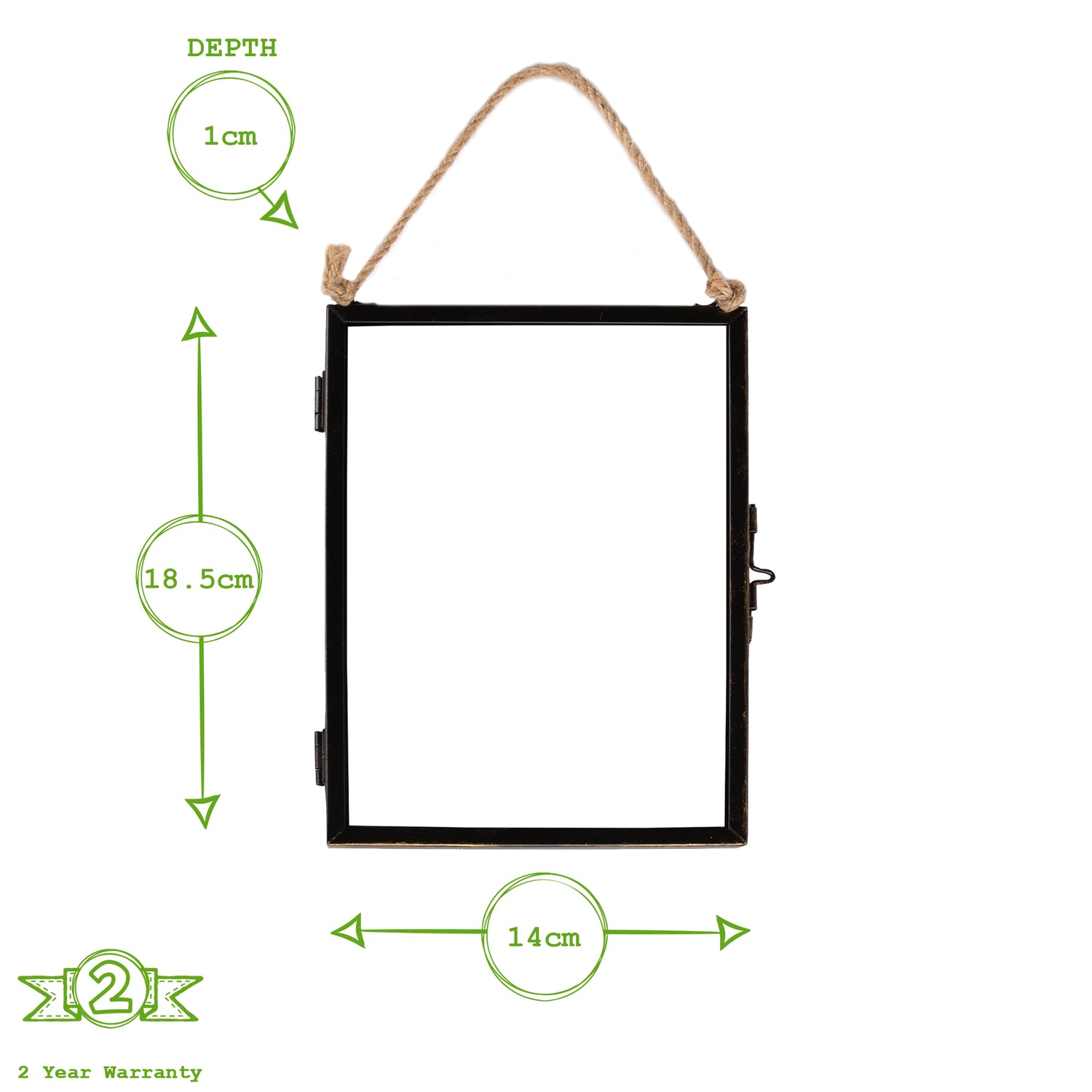 5" x 7" Black Hanging Metal Photo Frame - by Nicola Spring