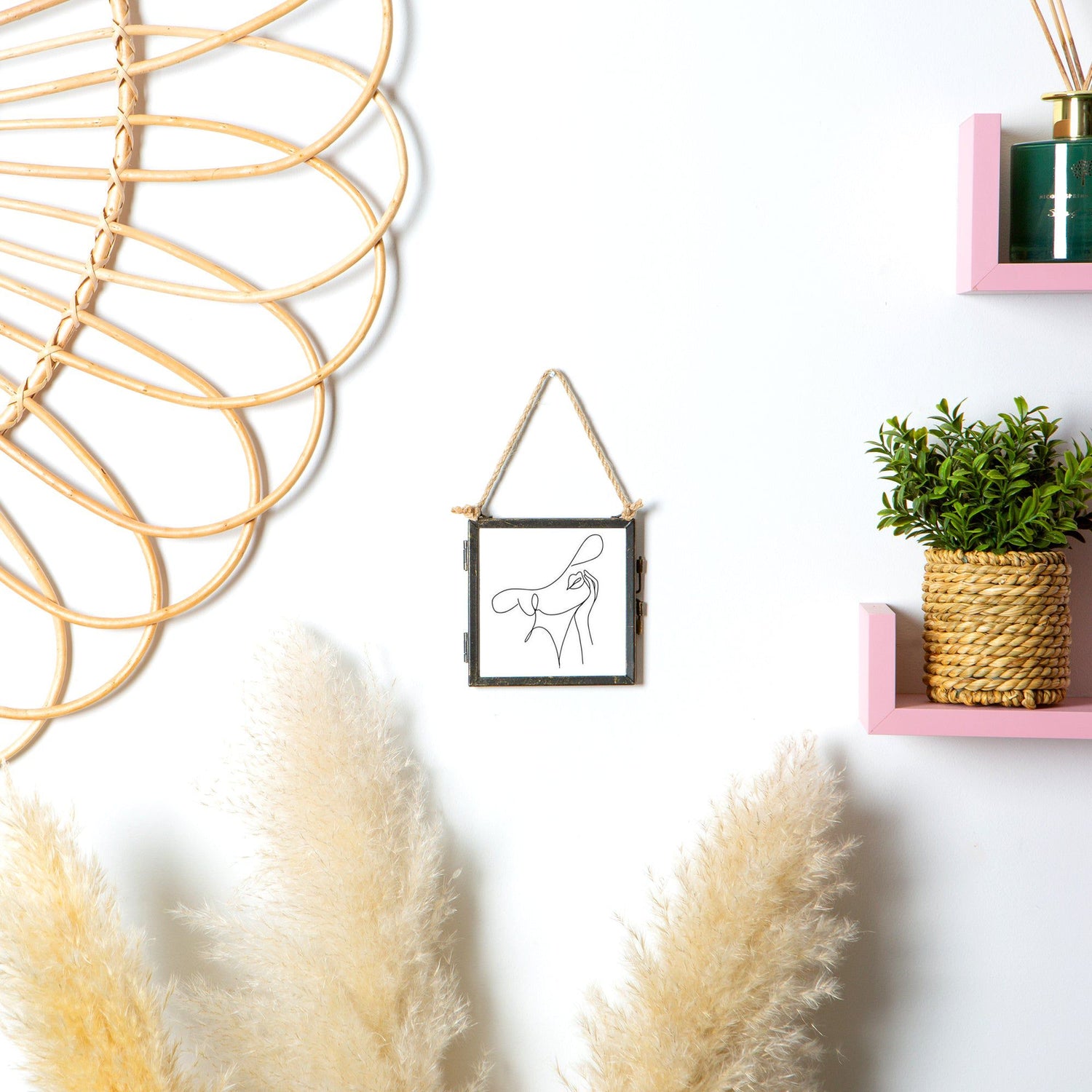 4" x 4" Black Hanging Metal Photo Frame - by Nicola Spring