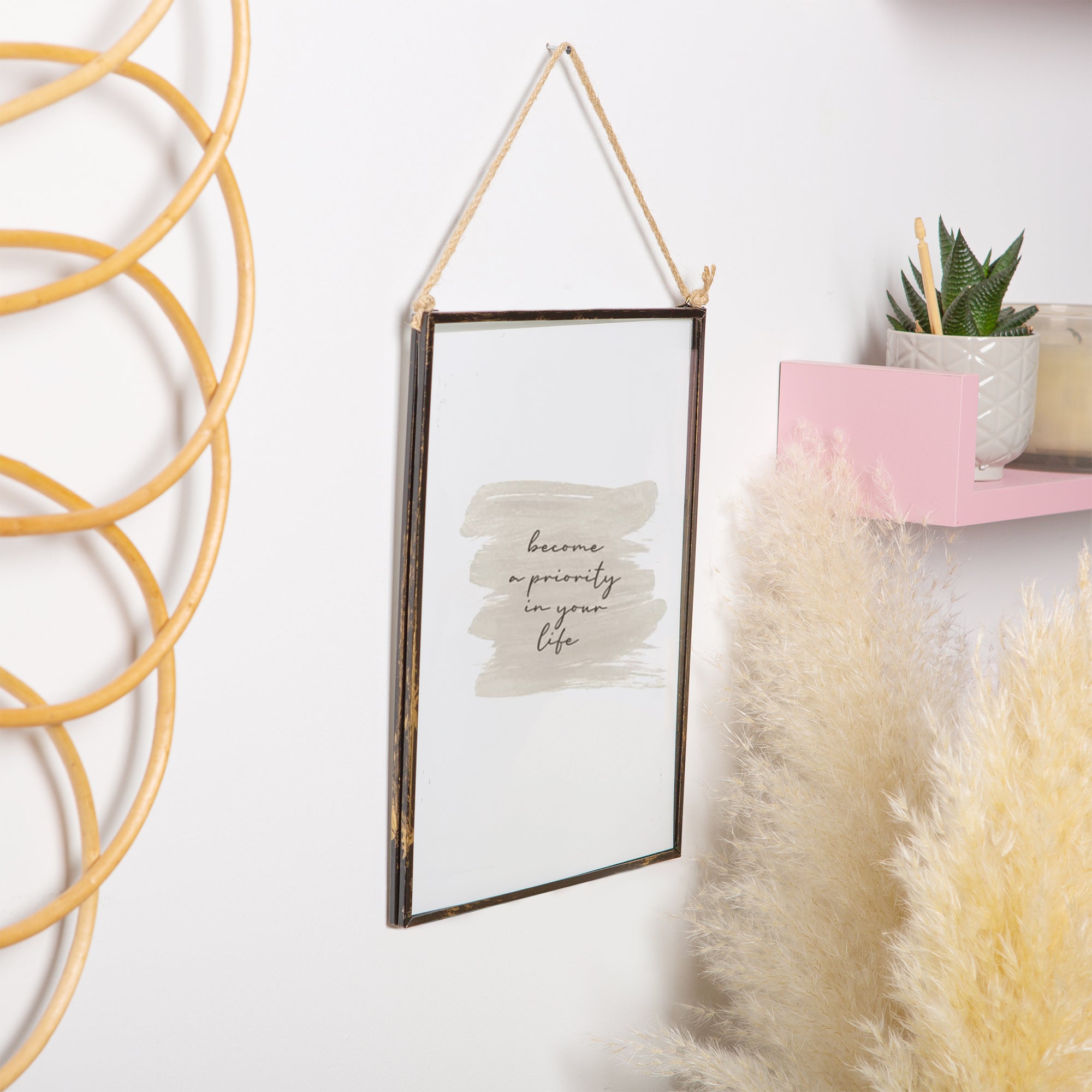 8" x 10" Black Hanging Metal Photo Frame - by Nicola Spring