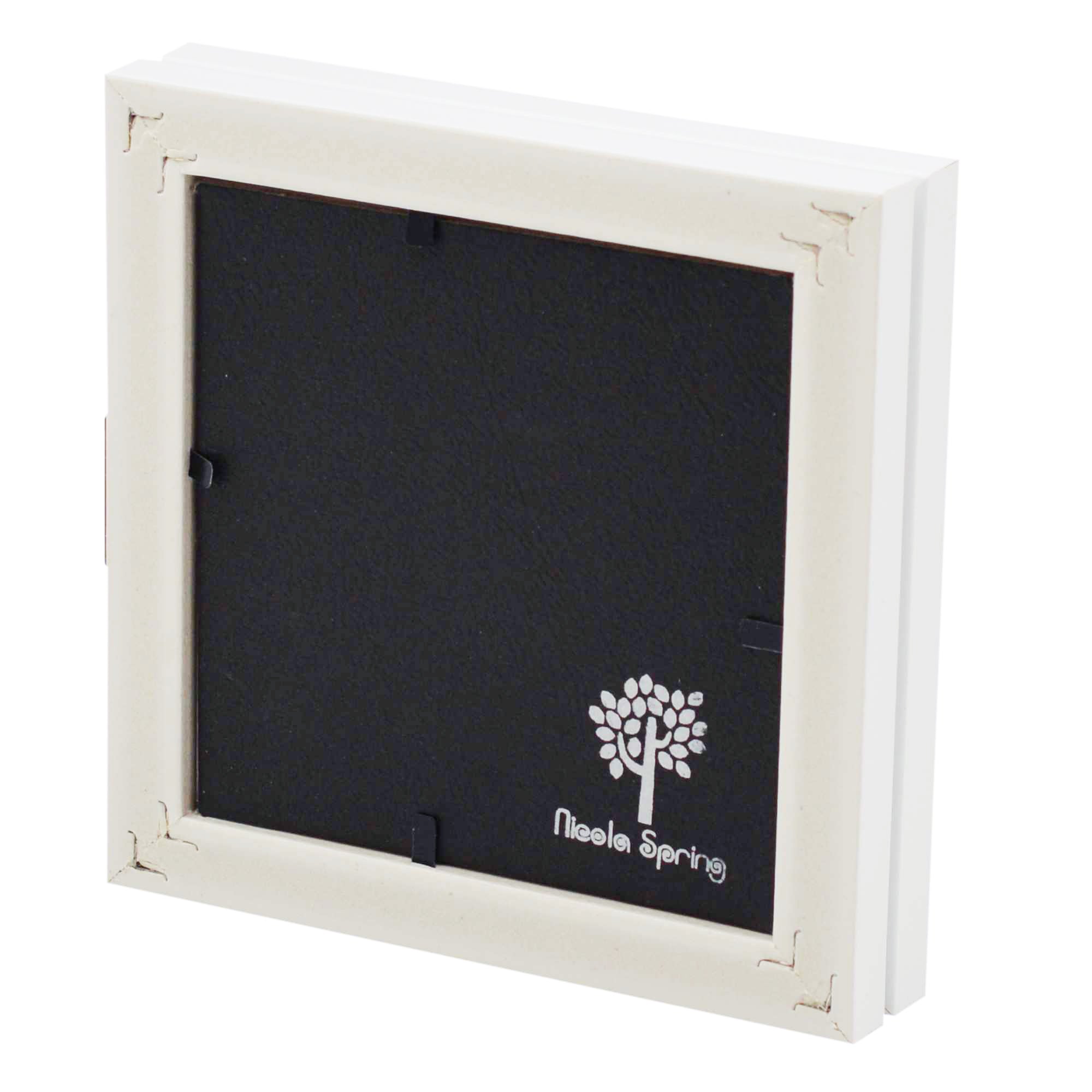 Nicola Spring Folding Double Picture Frame - 4x4 - White