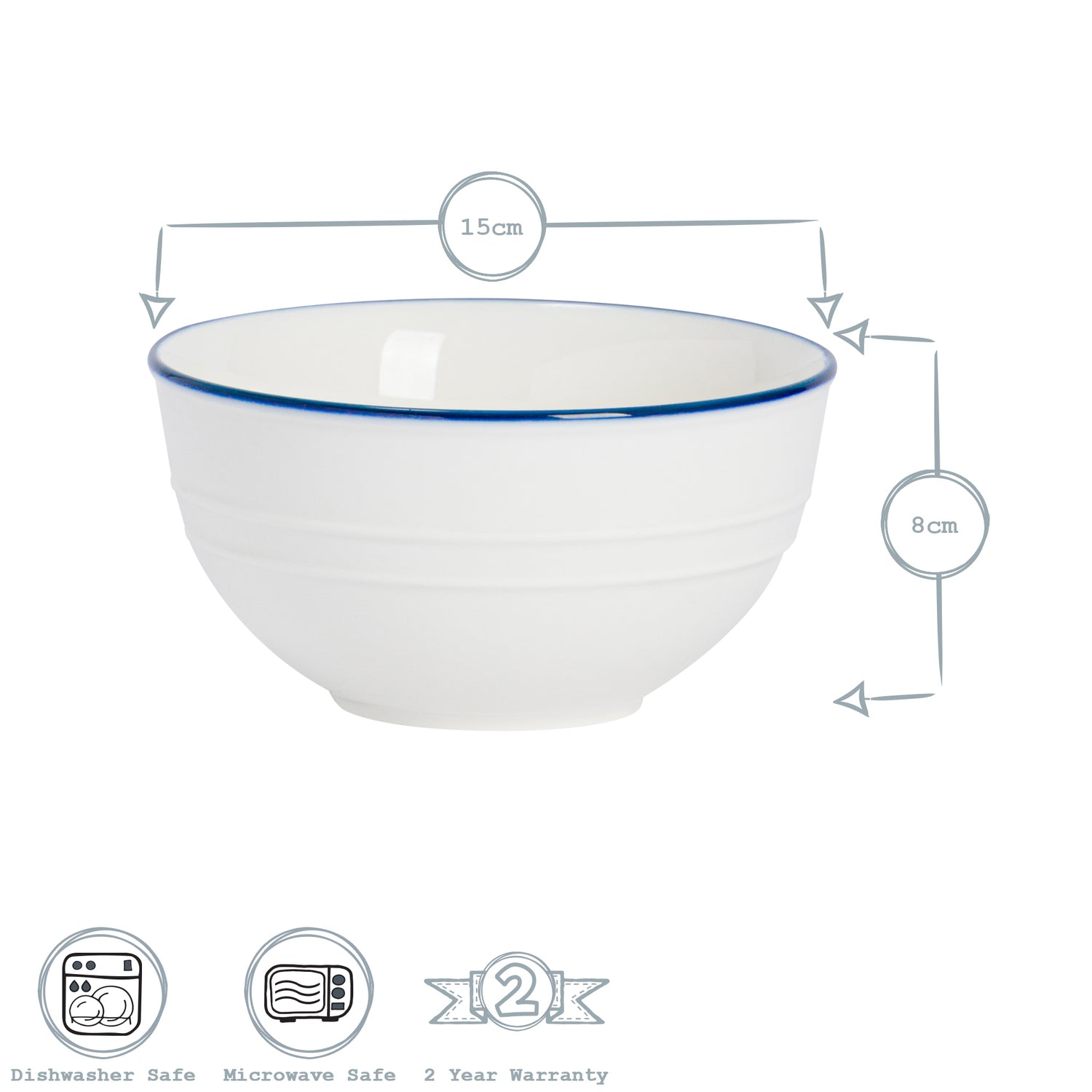 Nicola Spring Farmhouse Dessert / Cereal Bowl - 15cm (6")