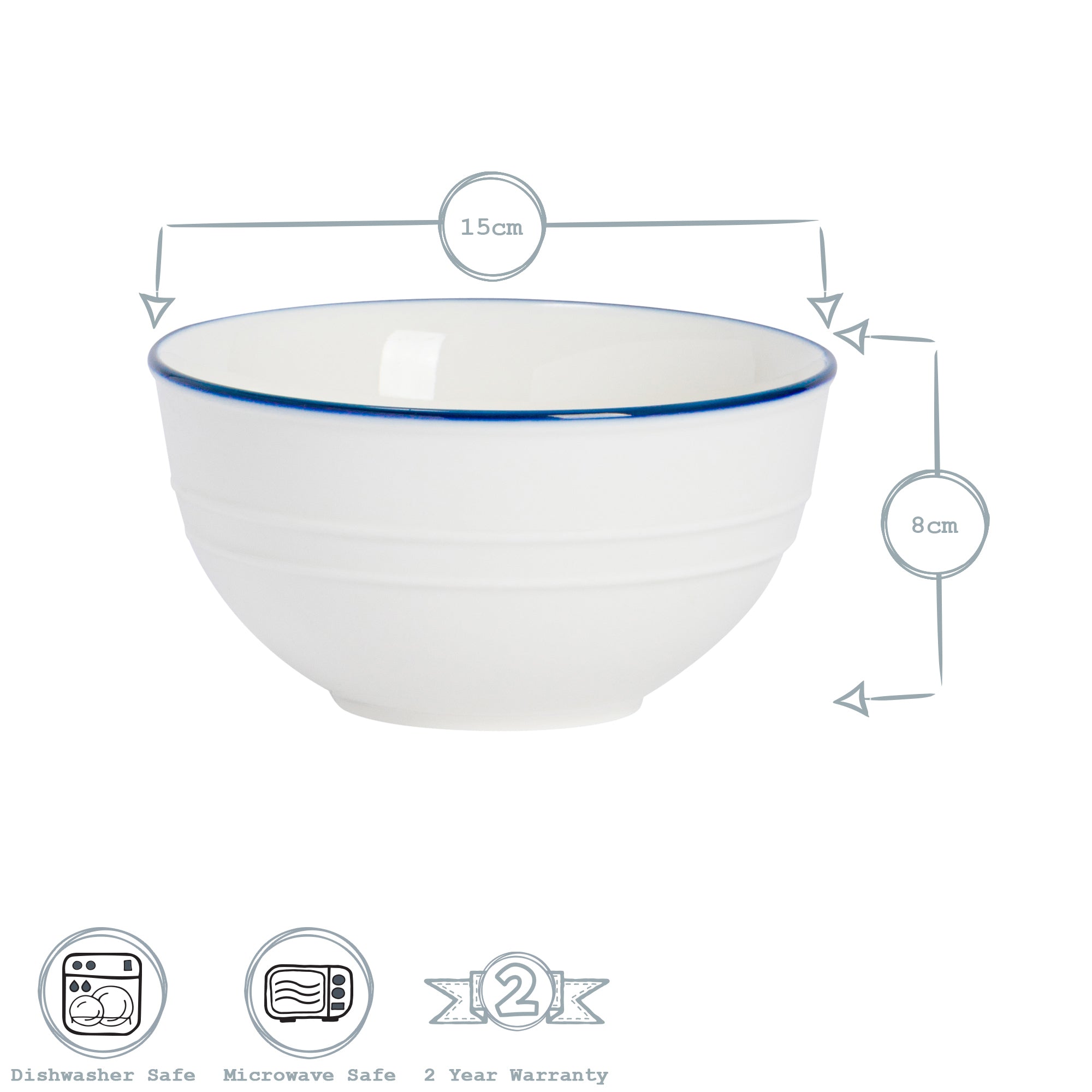Nicola Spring Farmhouse Dessert / Cereal Bowl - 15cm (6")