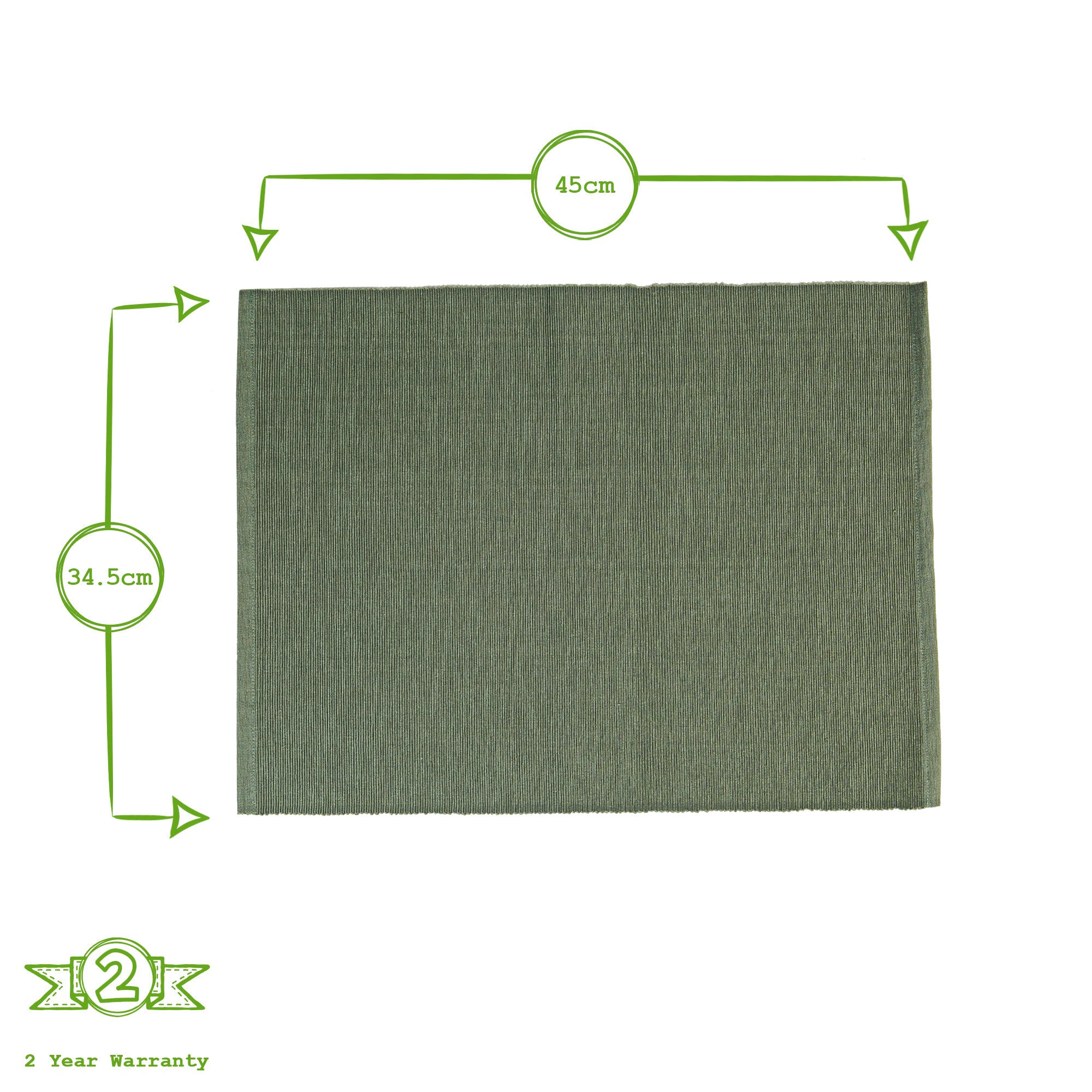 Ribbed Cotton Placemat - Green