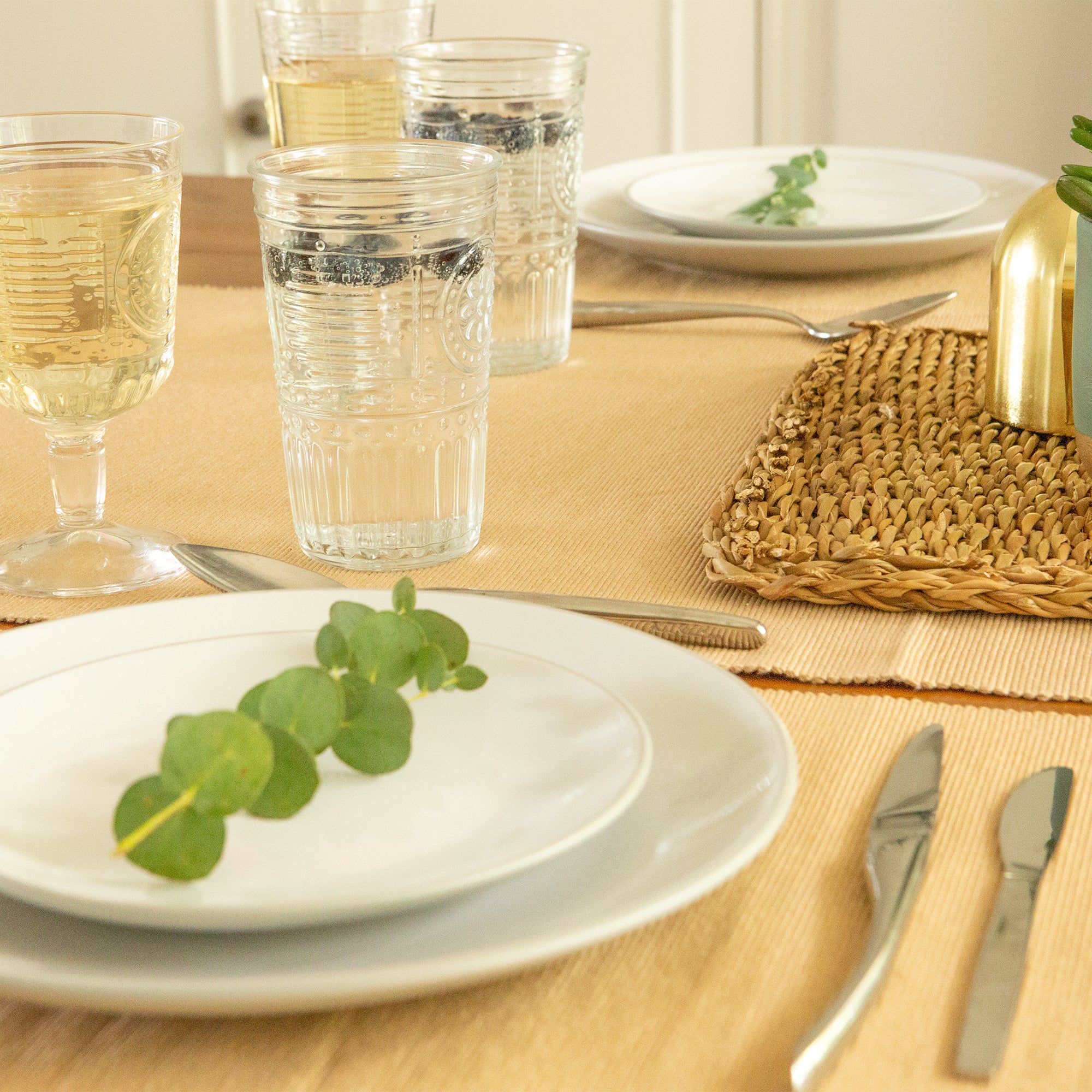 Ribbed Cotton Placemat - Beige