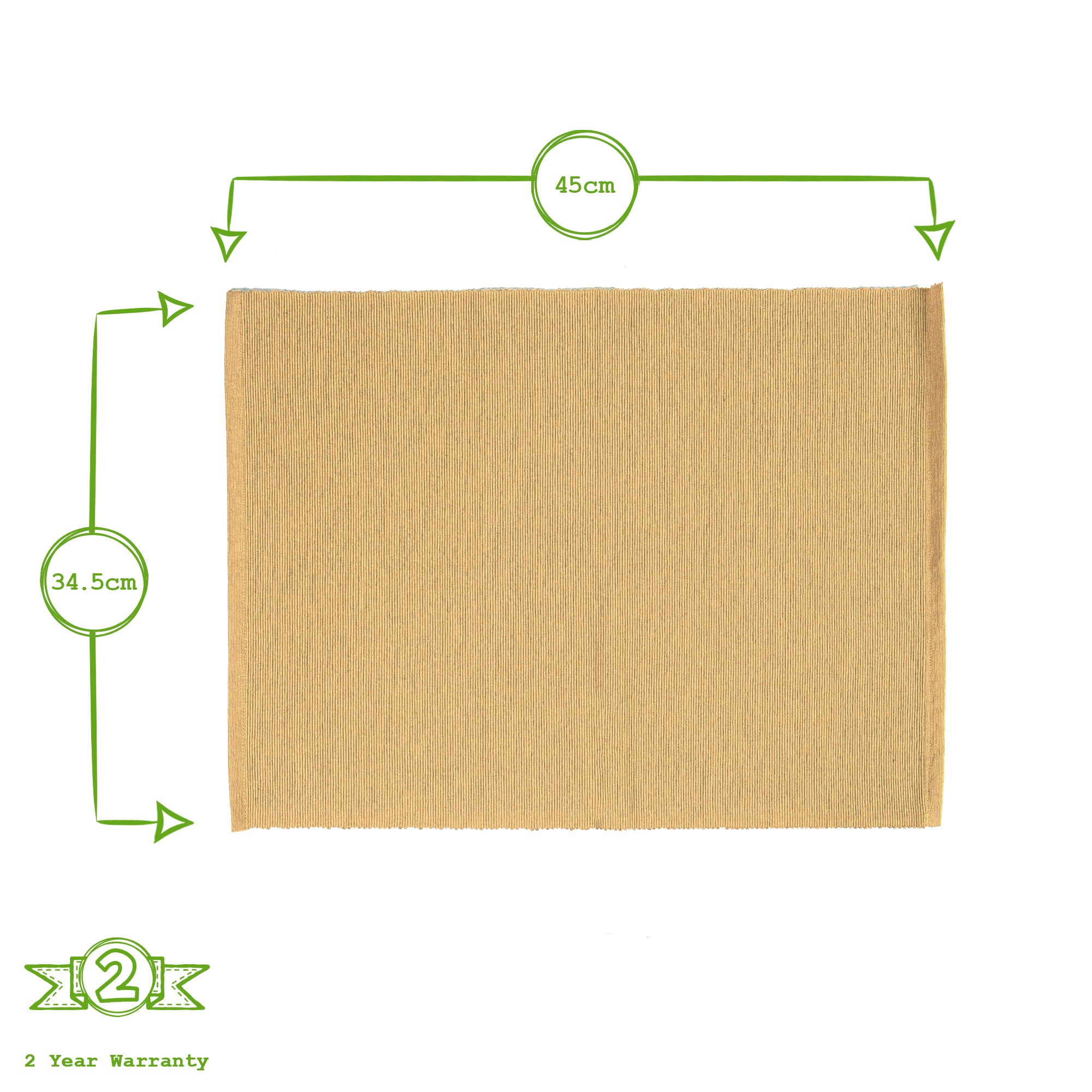 Ribbed Cotton Placemat - Beige