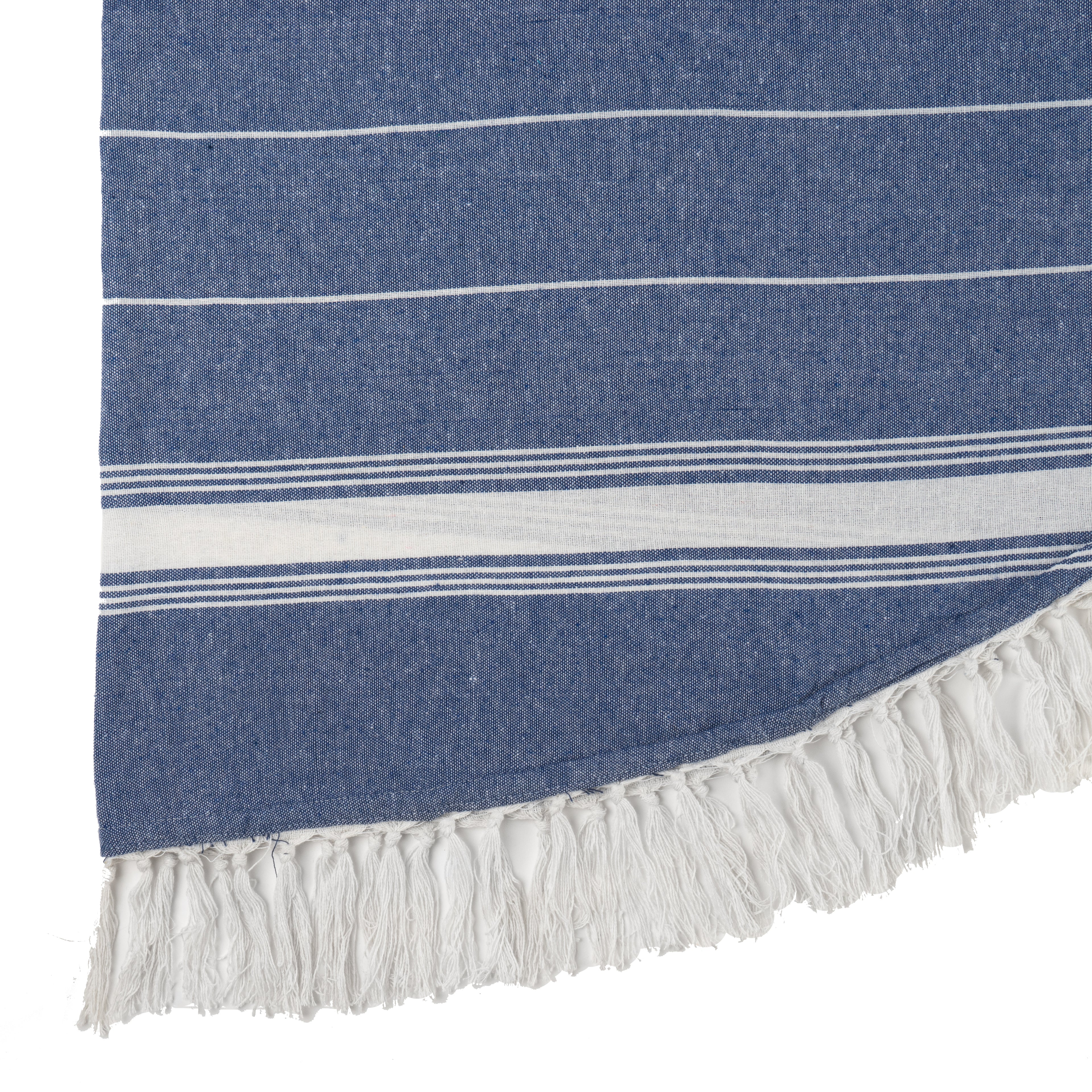 Nicola Spring Round Turkish Beach Towel - Navy