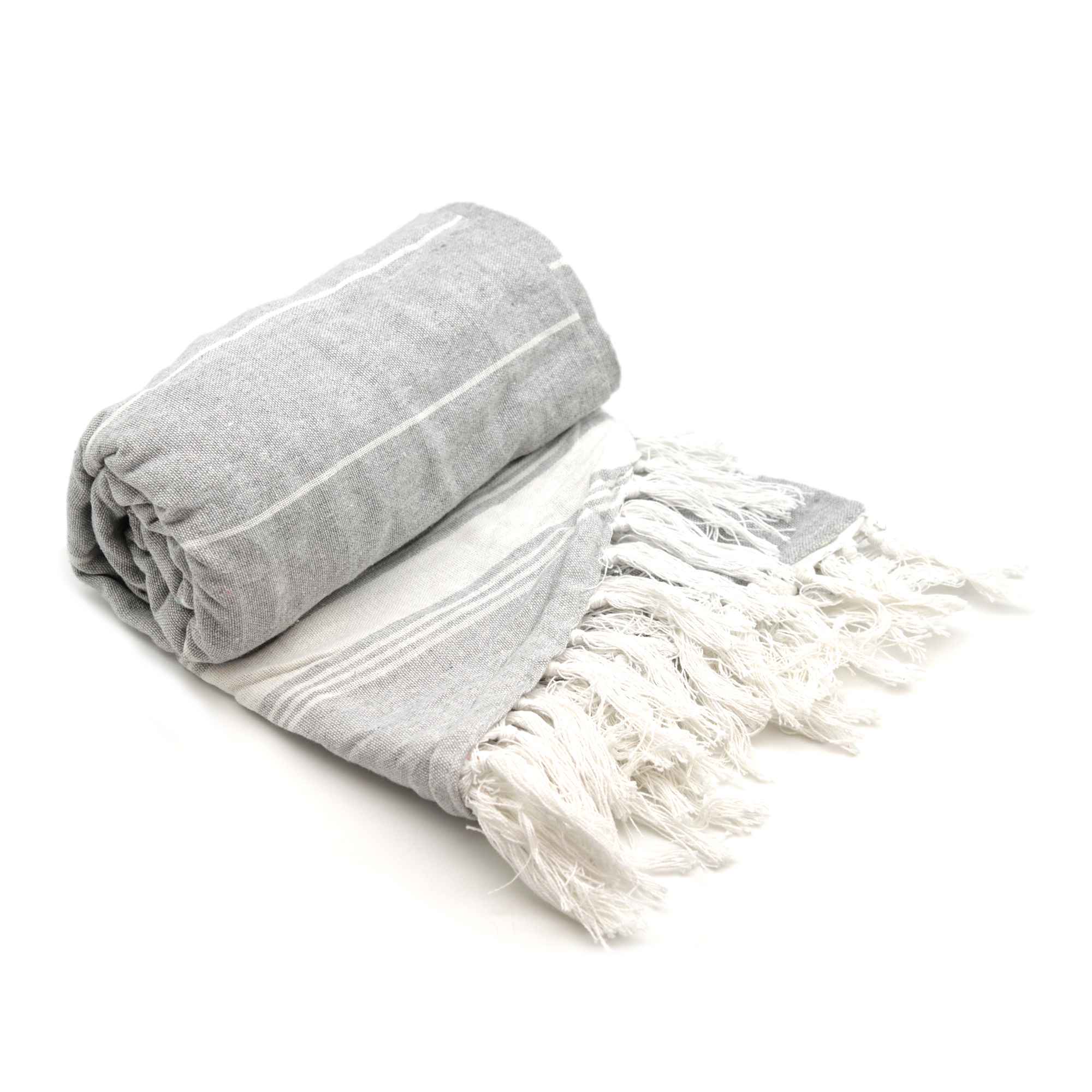 Nicola Spring Round Turkish Beach Towel - Grey