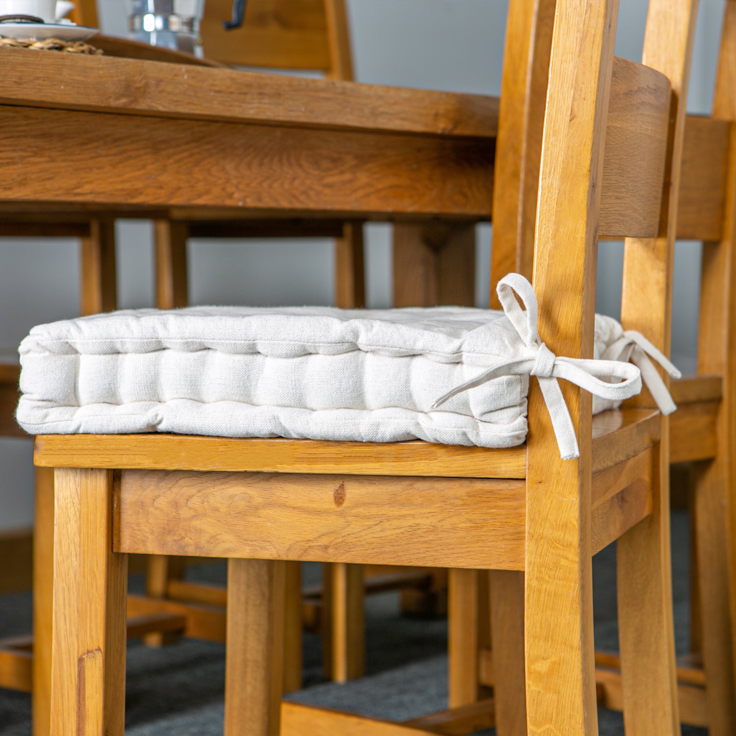 Nicola Spring French Mattress Dining Chair Cushion - Cream