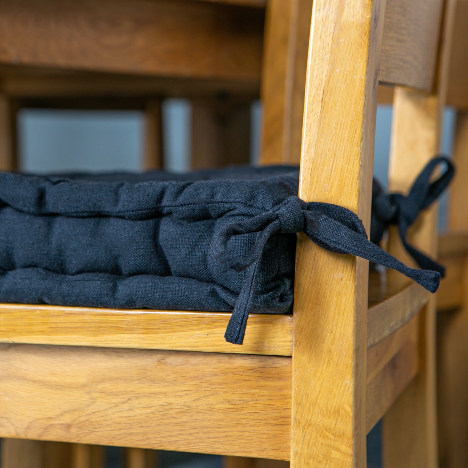 Nicola Spring French Mattress Dining Chair Cushion - Black