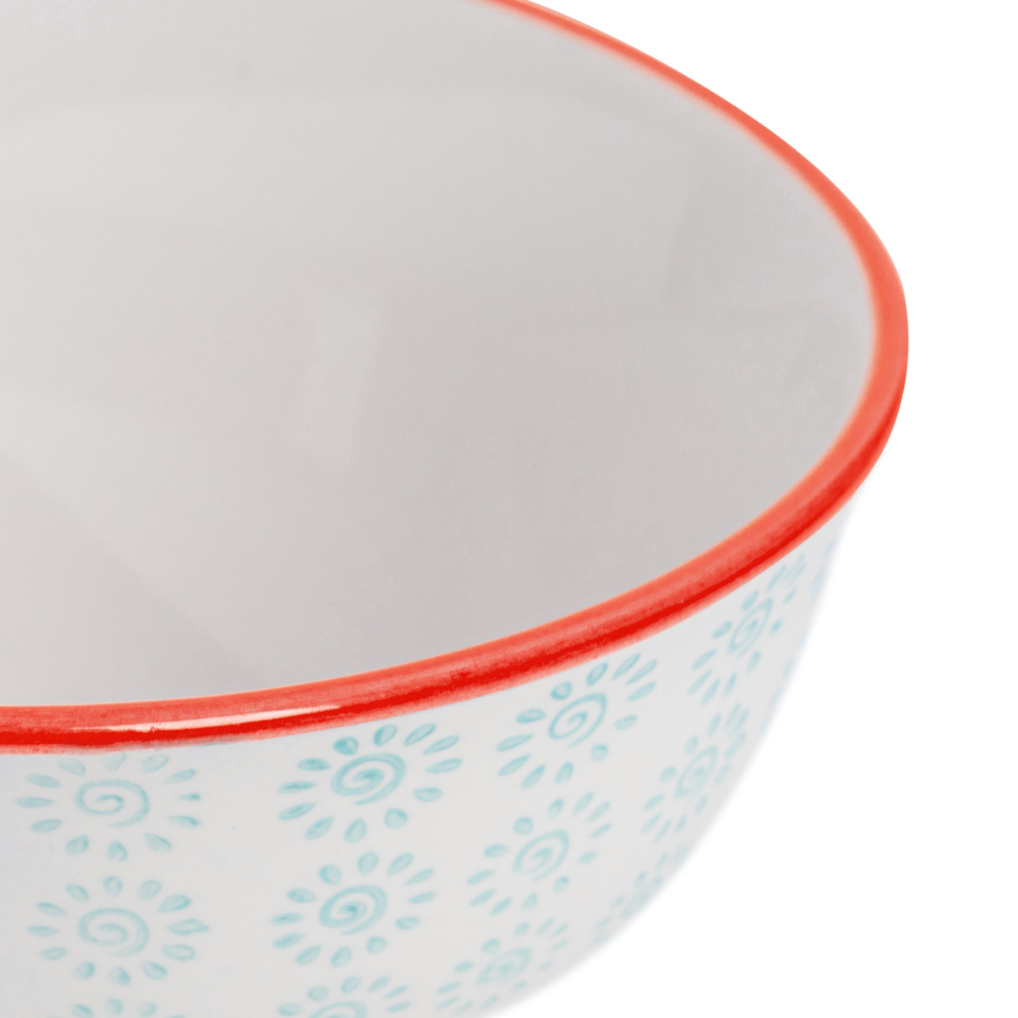 Nicola Spring Patterned Cereal Bowl - 152mm - Turquoise and Red