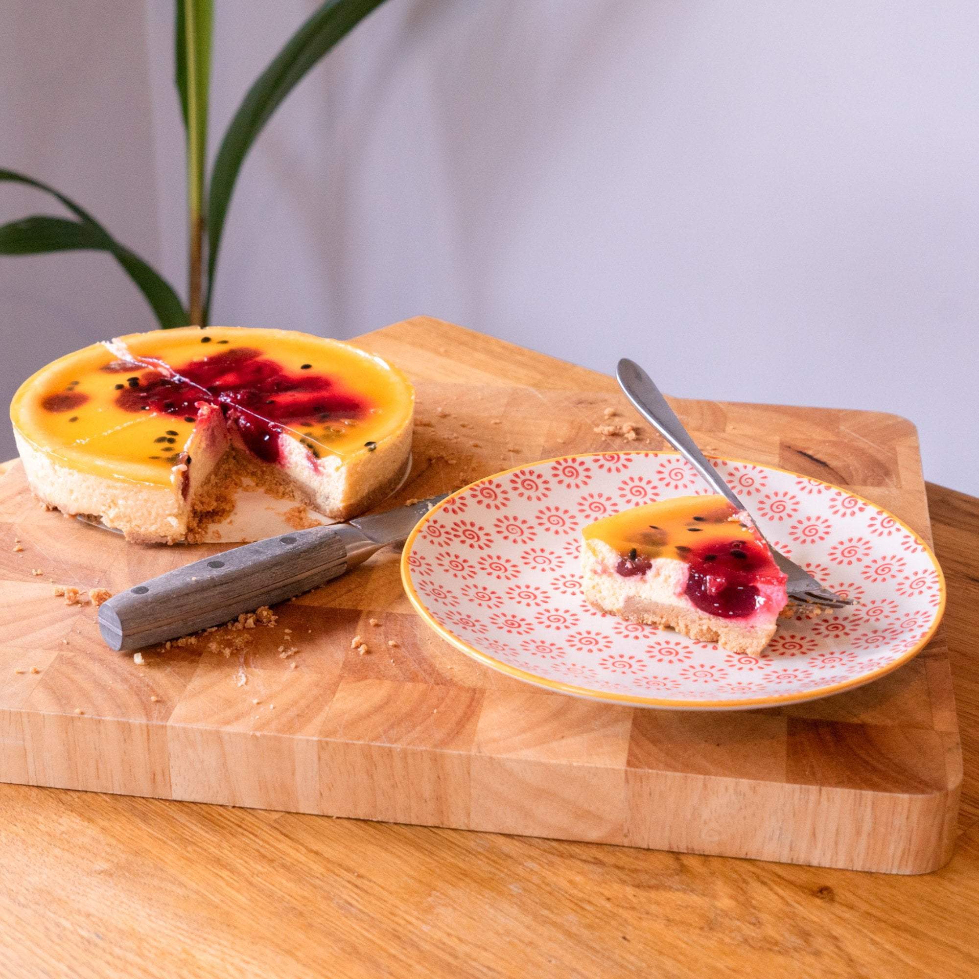 Nicola Spring Patterned Dessert Side Plate - 180mm - Red and Yellow