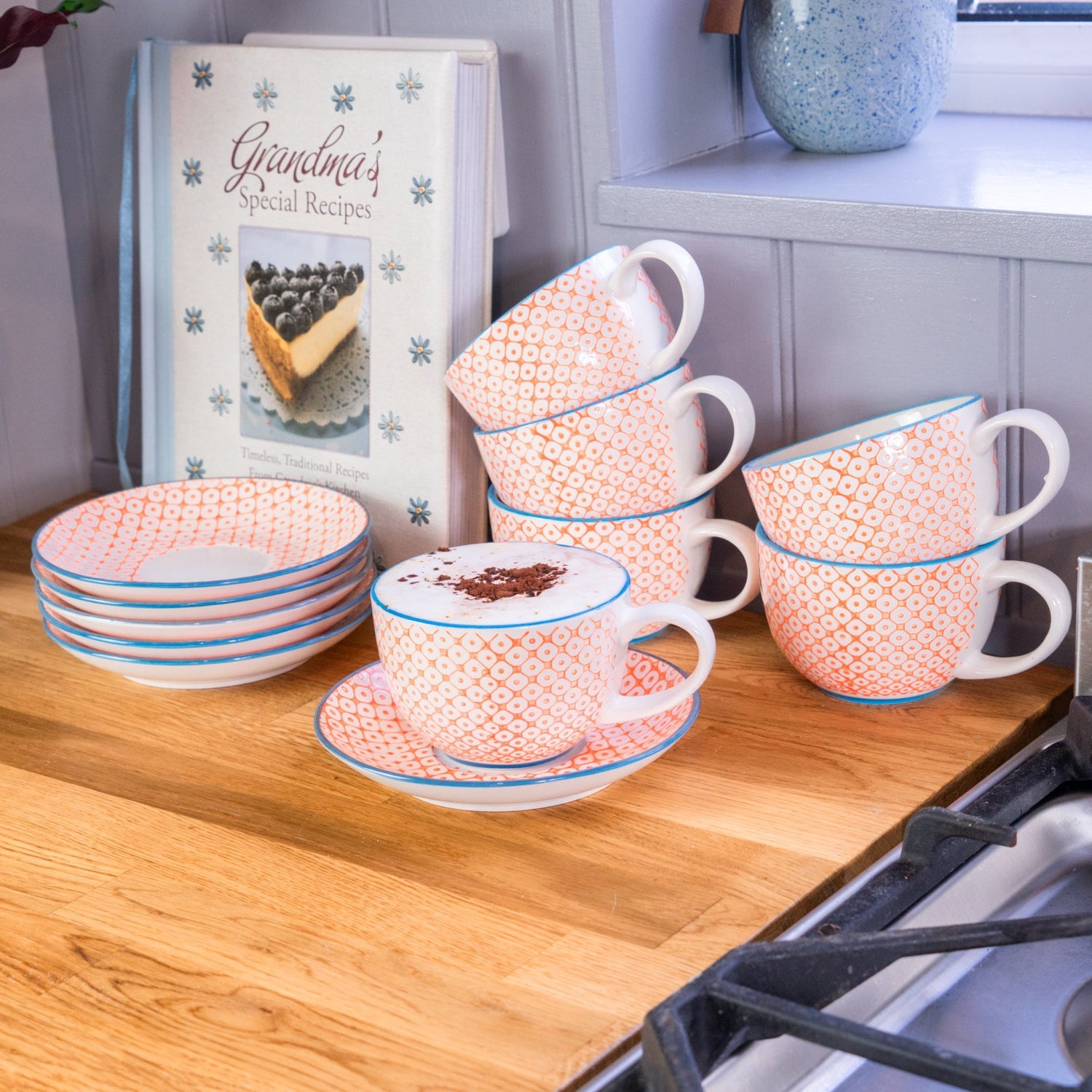 Nicola Spring Japanese Printed Patterned Crockery Plates