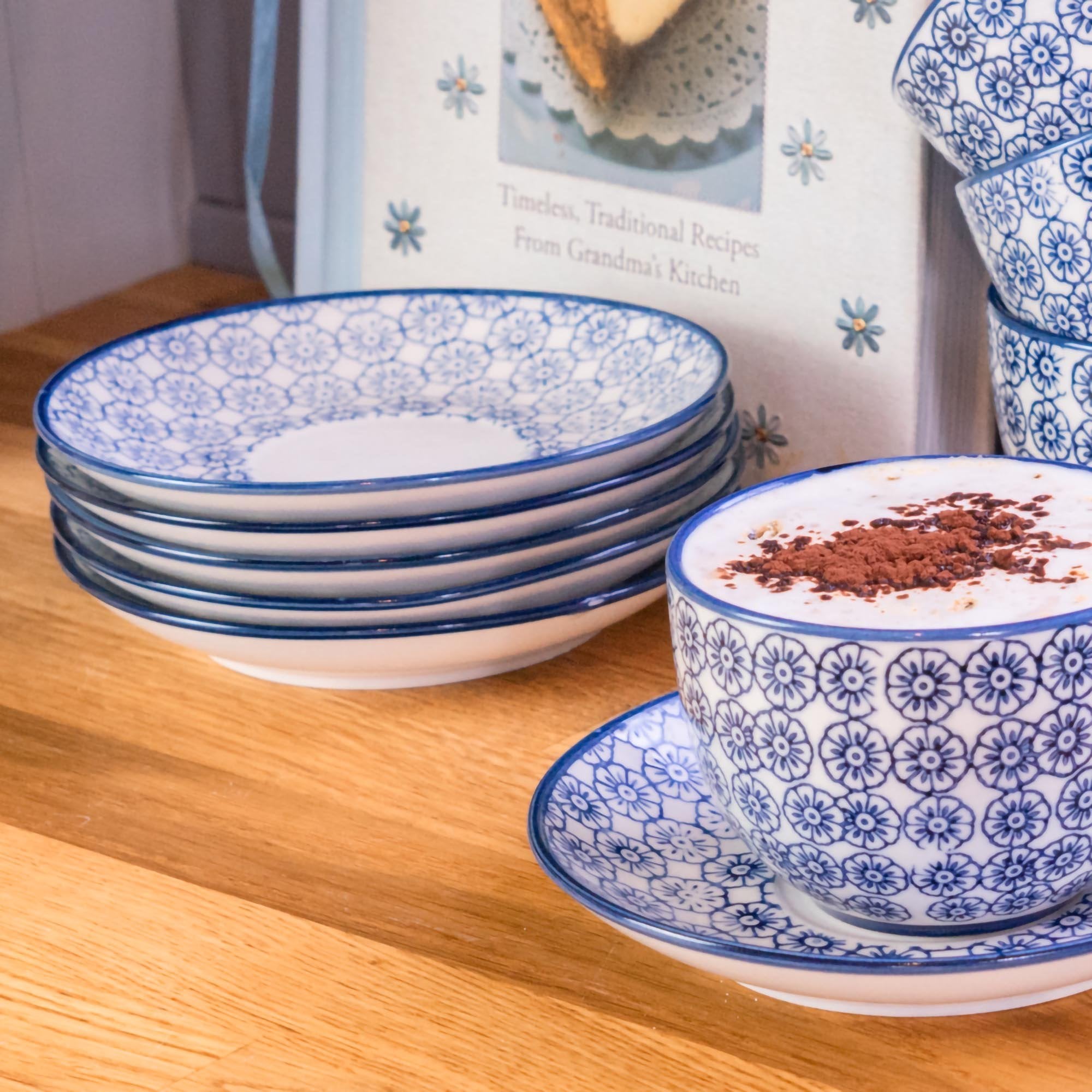 Nicola Spring Patterned Porcelain Saucer - Blue Flower