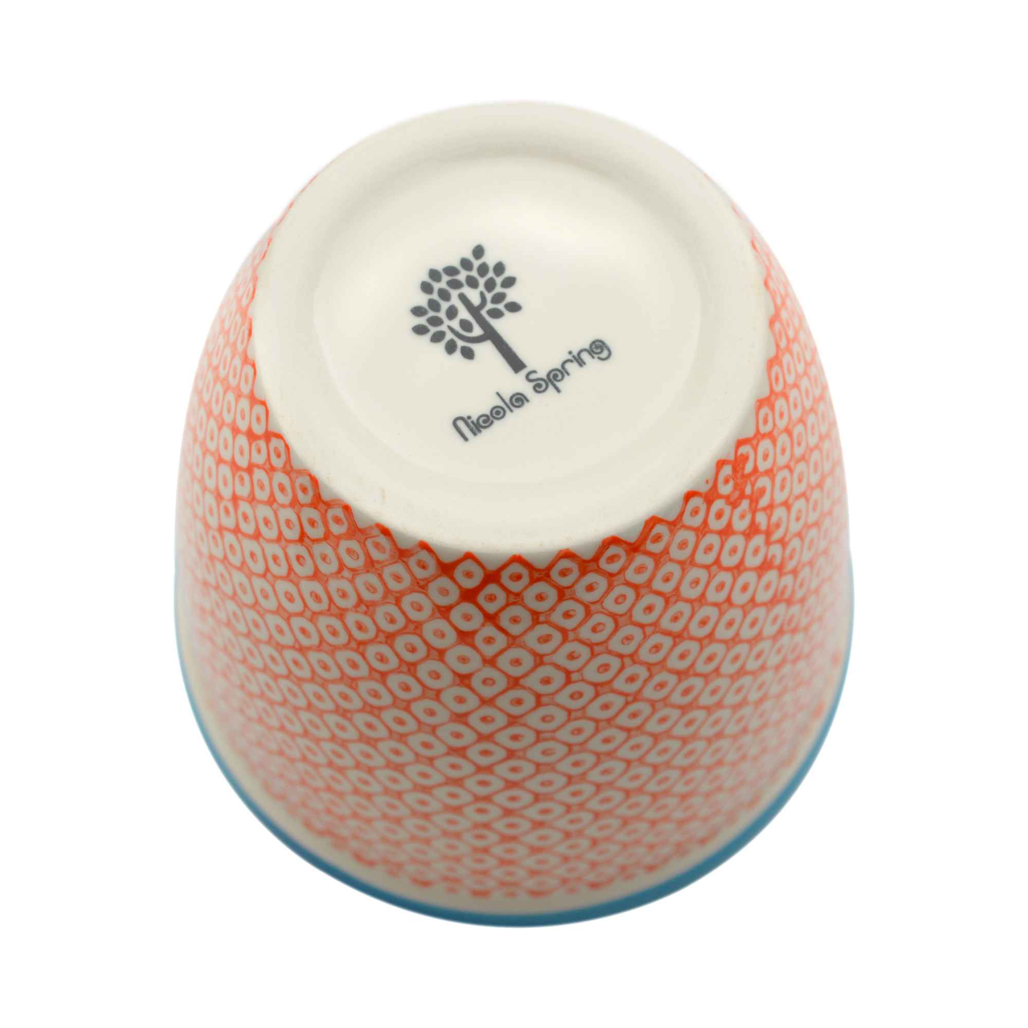 Nicola Spring Patterned Garden Plant Pot - Orange and Blue