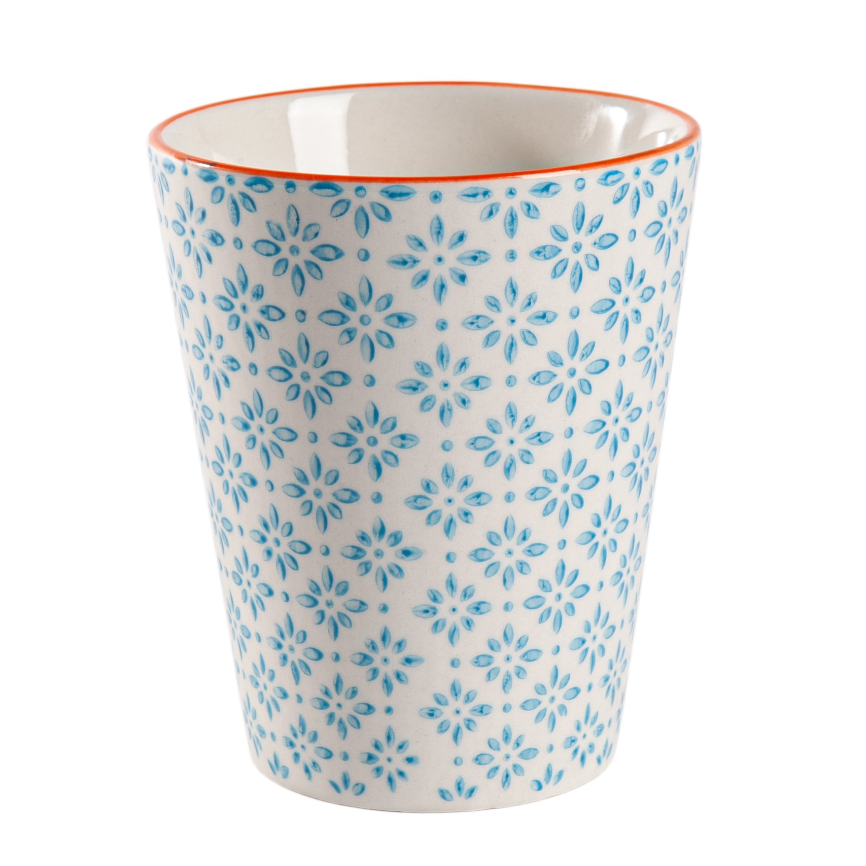 Nicola Spring Hand Printed Porcelain Mug - 300ml - Blue