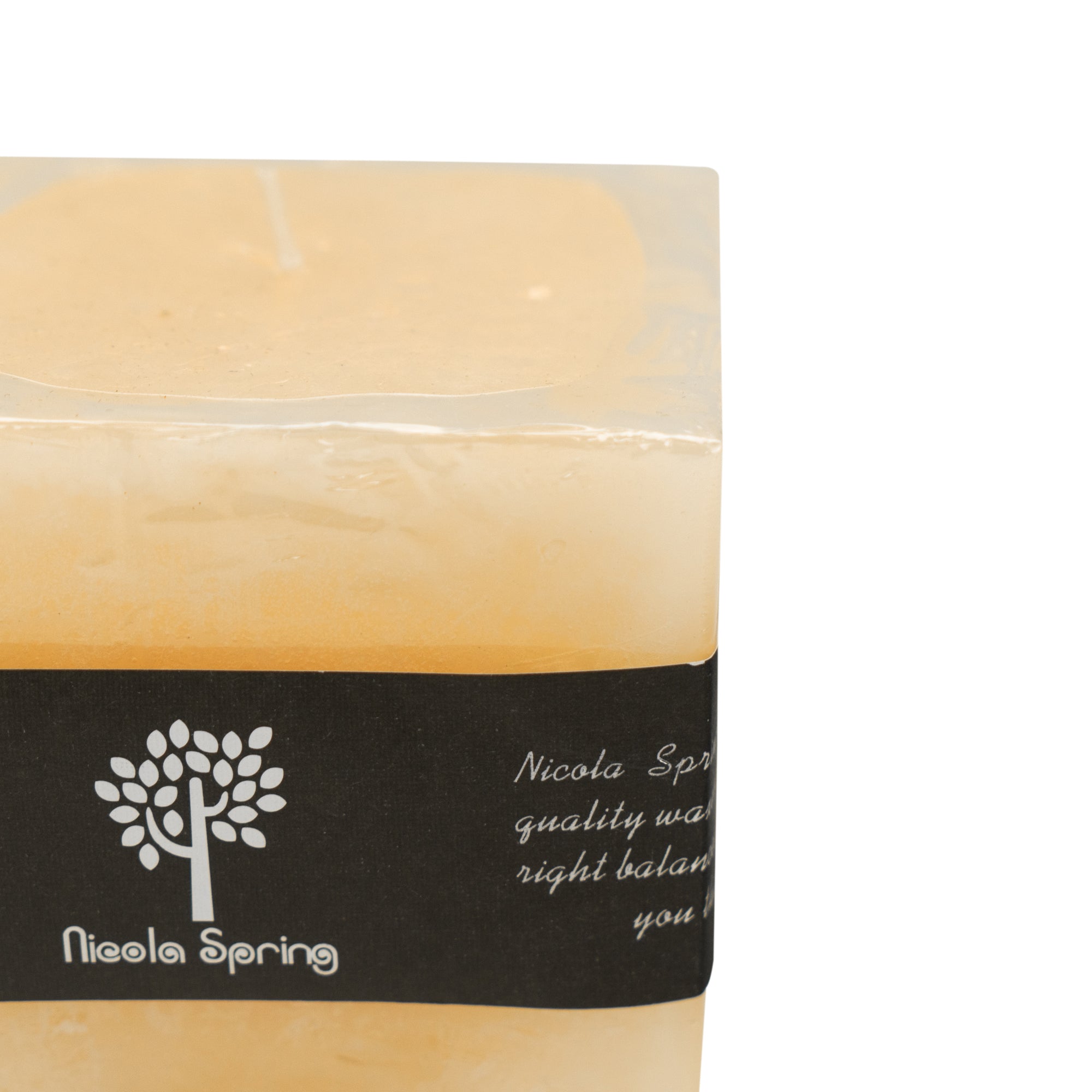 Nicola Spring Vanilla Scented Square Candle - Single Wick - 120hrs Burning Time