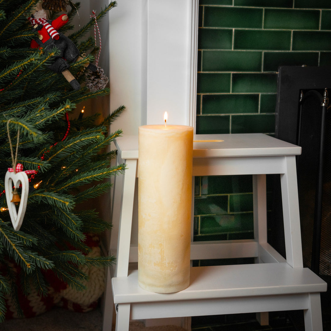 Nicola Spring Vanilla Scented Pillar Candle - Single Wick - 215hrs Burning Time