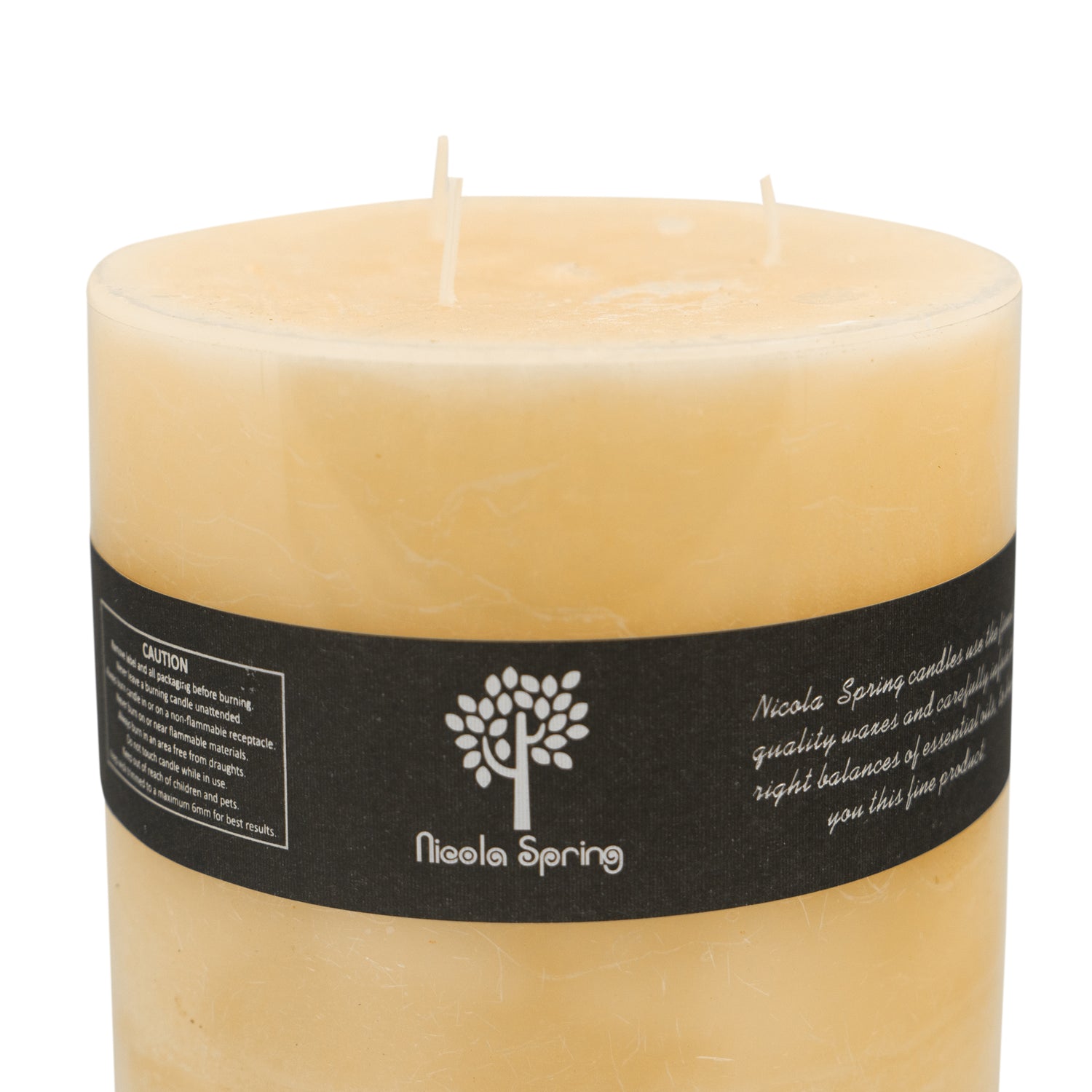 Nicola Spring Vanilla Scented 3 Wick Pillar Candle