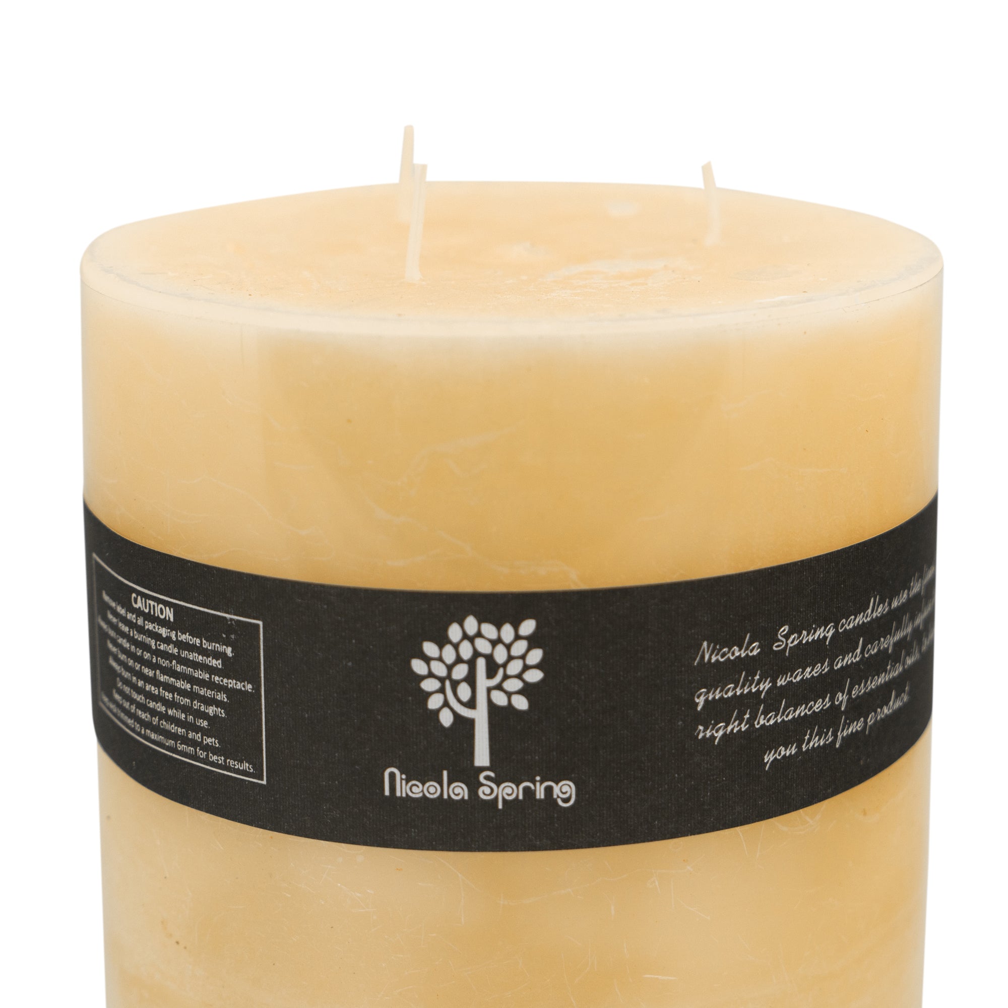 Nicola Spring Vanilla Scented 3 Wick Pillar Candle