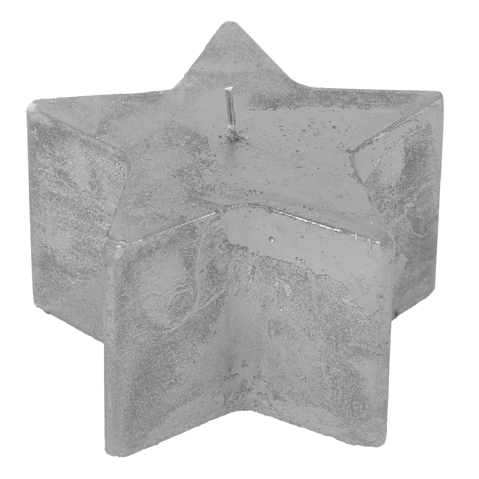 Nicola Spring Star Shaped Metallic Candle - Silver - 75hr