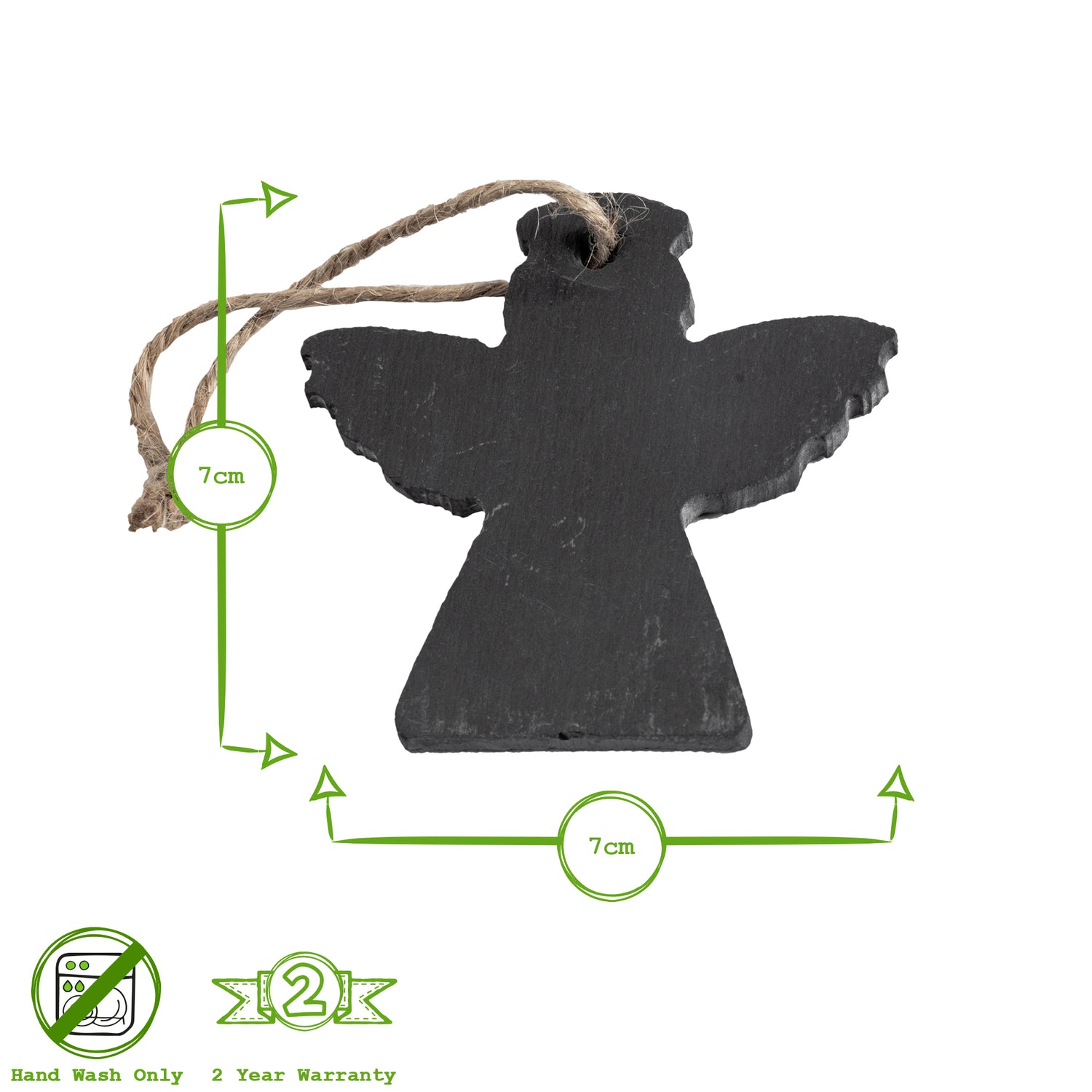 Nicola Spring Christmas Tree Hanging Slate Decoration - Angel Design