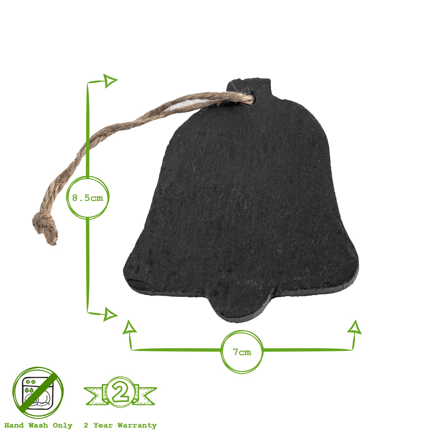 Nicola Spring Christmas Tree Hanging Slate Decoration - Bell Design