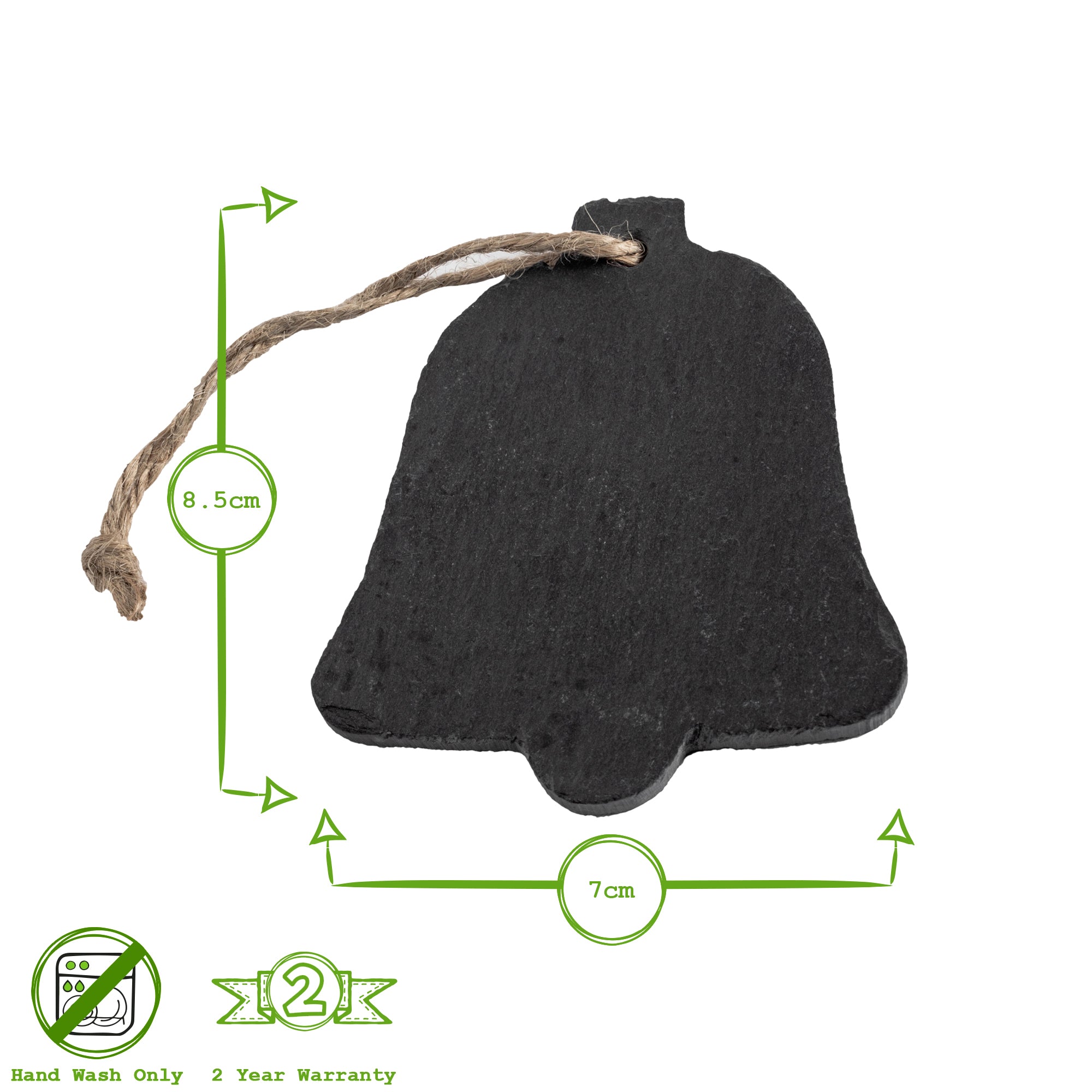 Nicola Spring Christmas Tree Hanging Slate Decoration - Bell Design