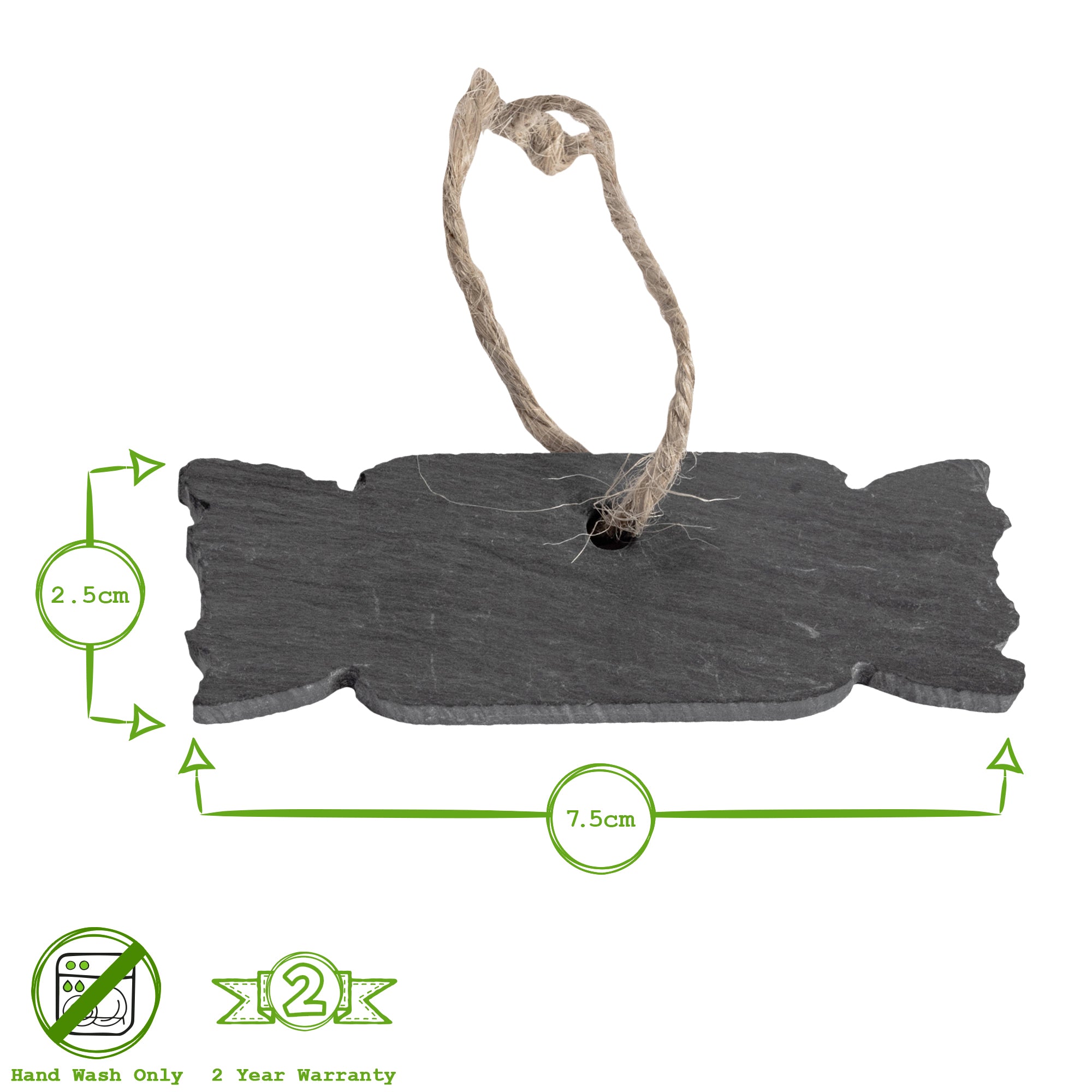 Nicola Spring Christmas Tree Hanging Slate Decoration - Cracker Design