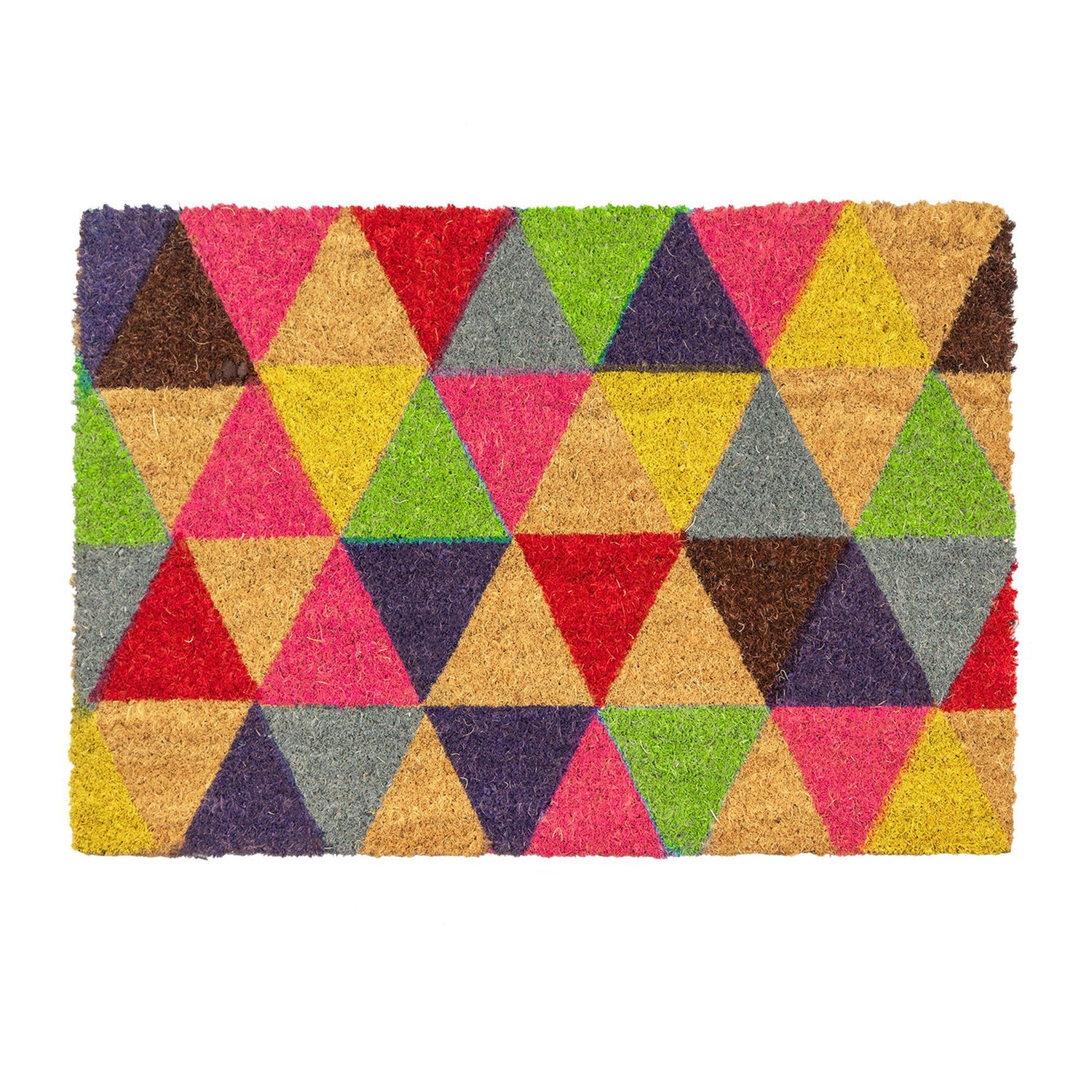 Nicola Spring Non-Slip Coir Door Mat - 40 x 60cm - Triangles | Rinkit.com