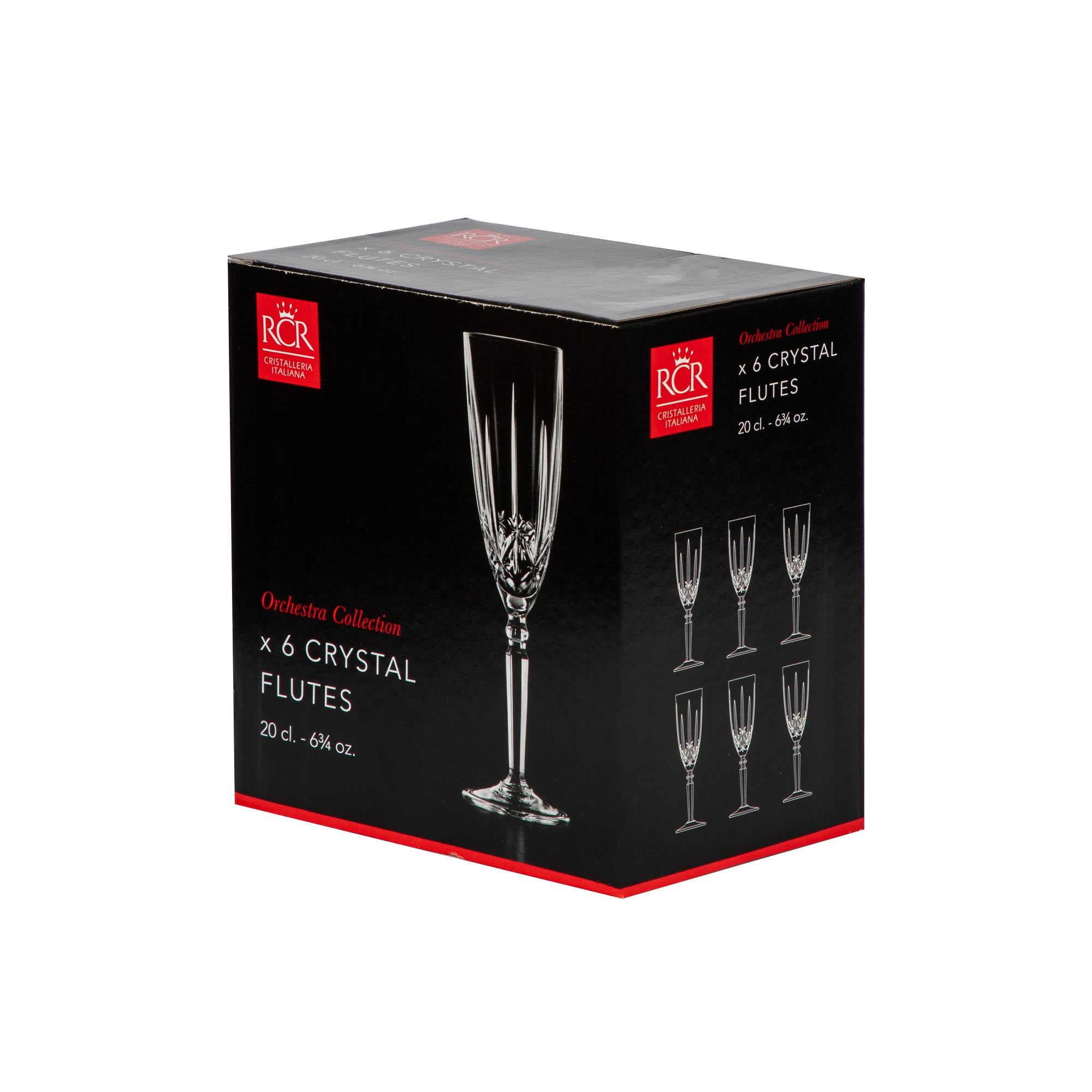 RCR Crystal Orchestra Cut Glass Champagne Flute - 200ml