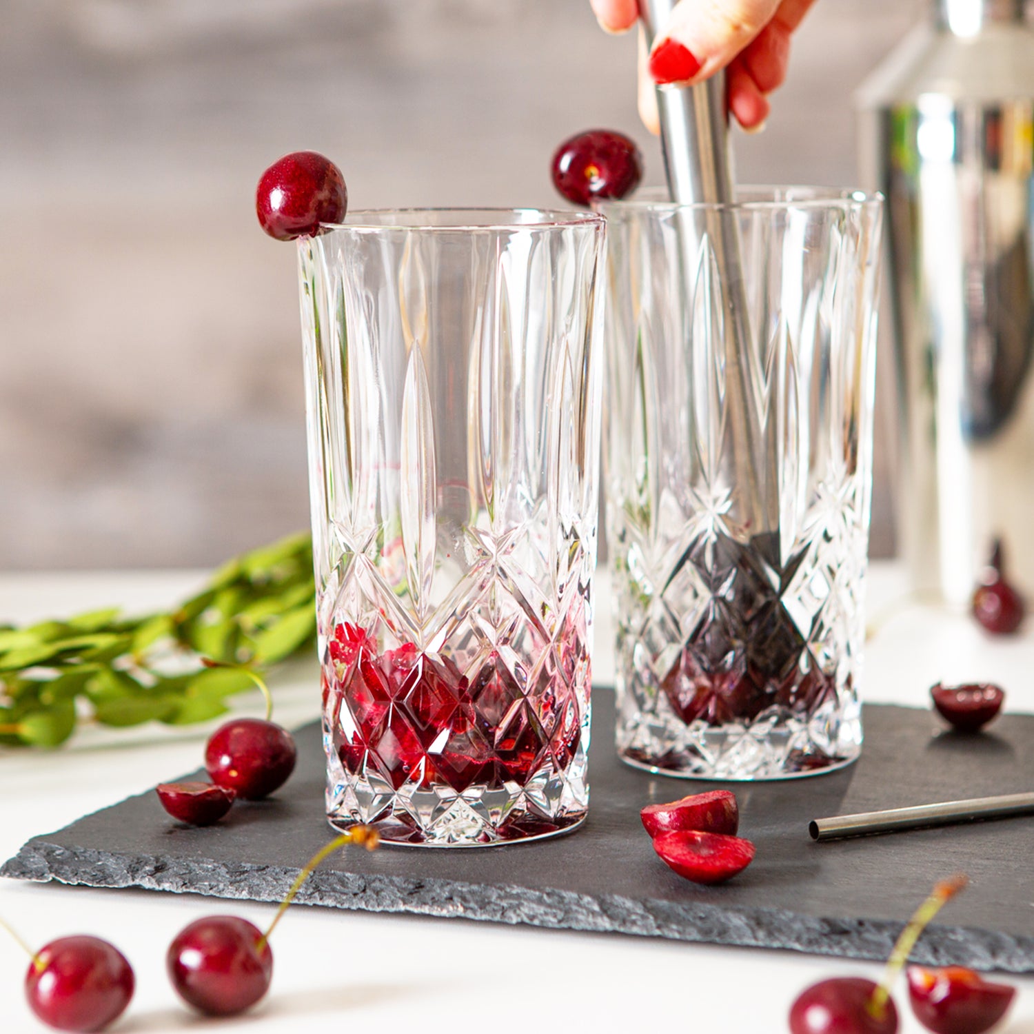 RCR Crystal Orchestra Cut Glass Highball Cocktail Glass - 396ml