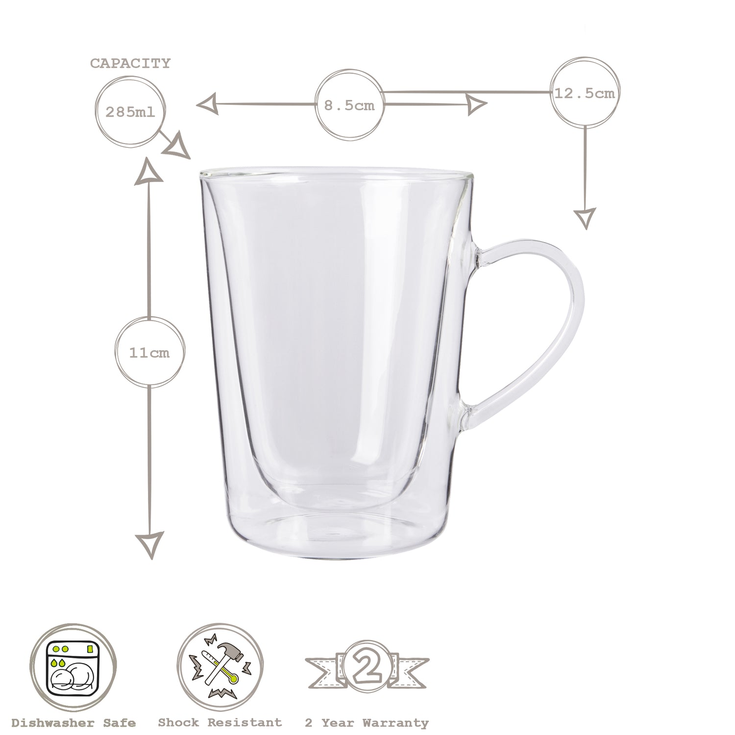Rink Drink Double Walled Hot Drinks Glass - 285ml