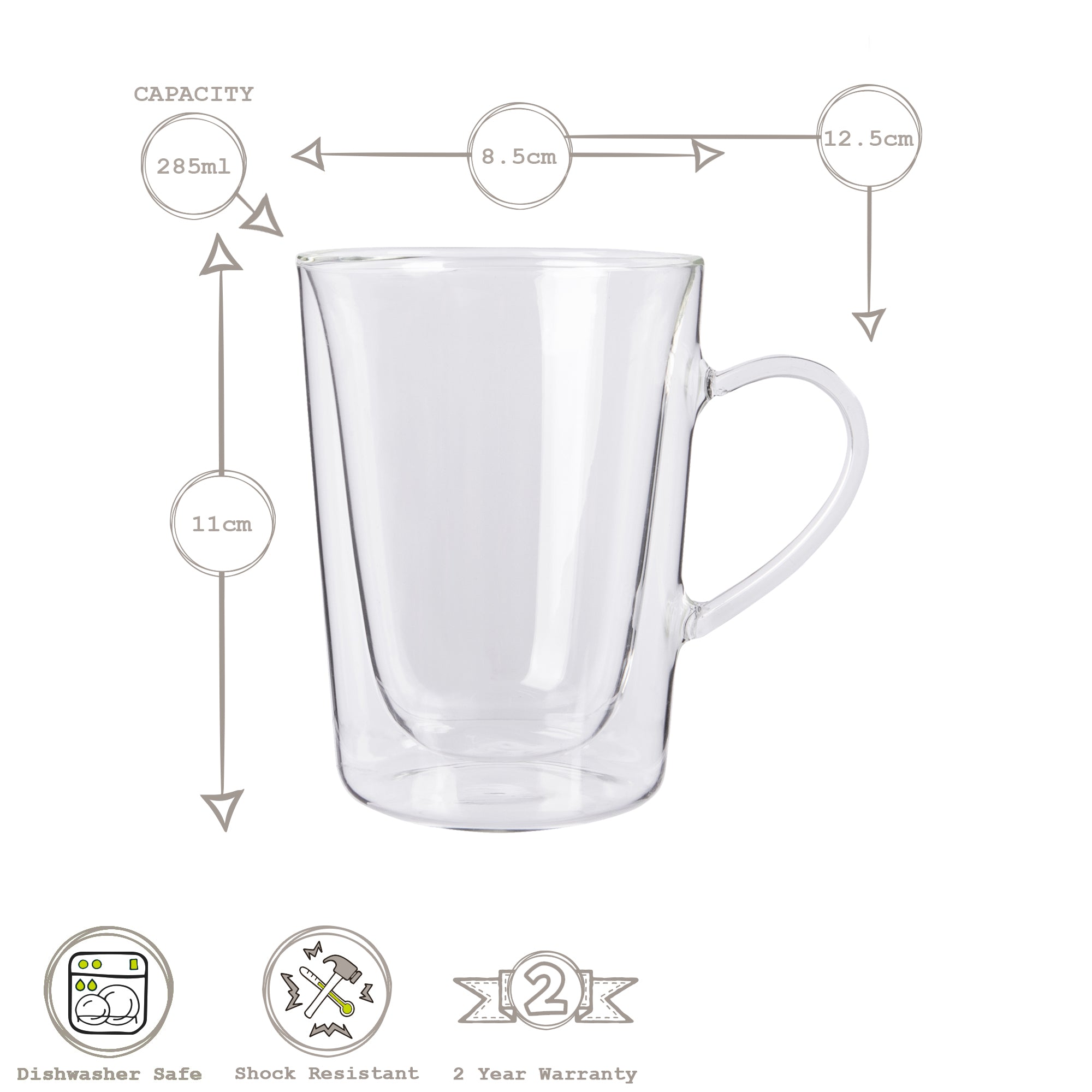 Rink Drink Double Walled Hot Drinks Glass - 285ml