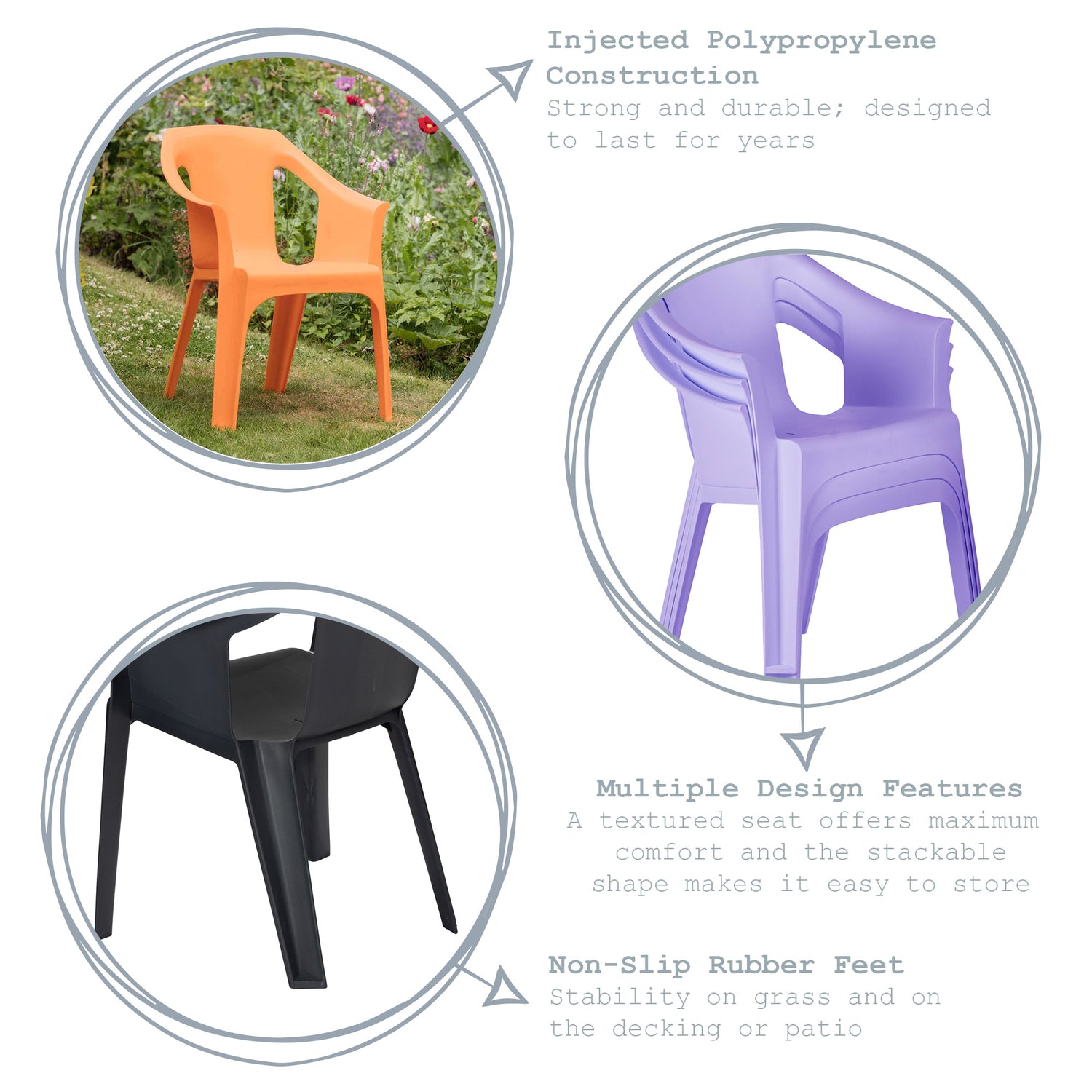 Resol "Cool" Garden Outdoor / Indoor Designer Plastic Chair - White