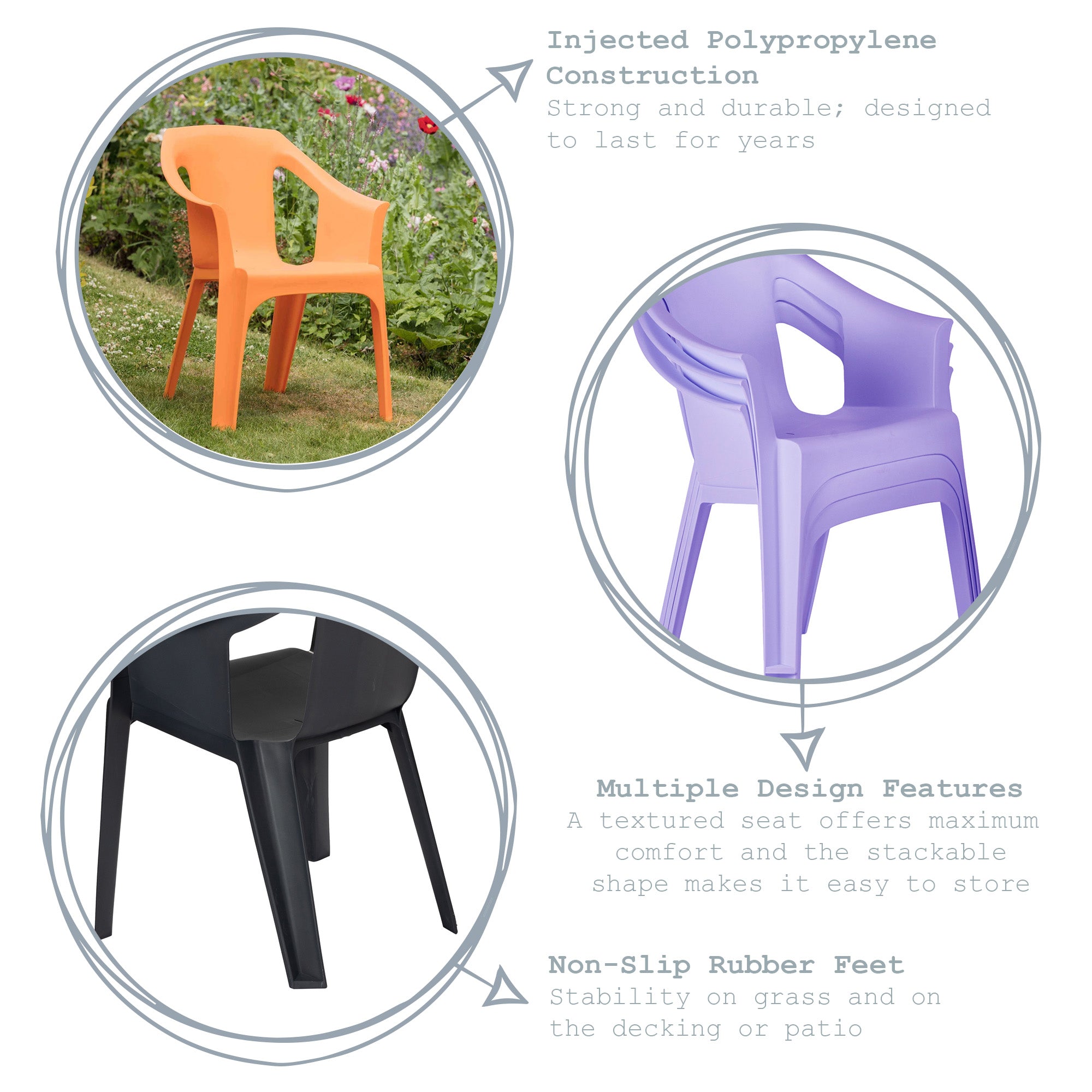 Resol "Cool" Garden Outdoor / Indoor Designer Plastic Chair - White