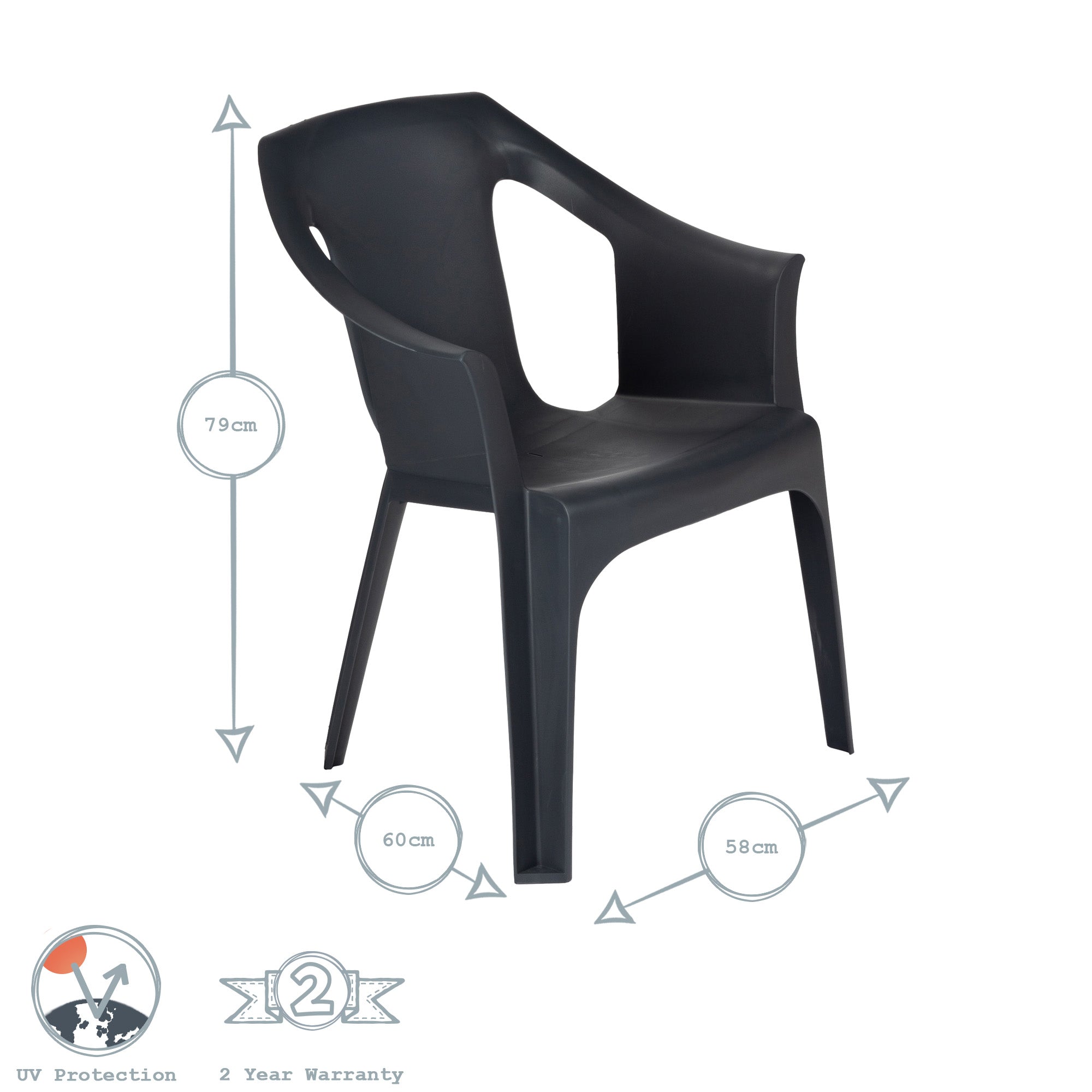 Resol "Cool" Garden Outdoor / Indoor Designer Plastic Chair - White