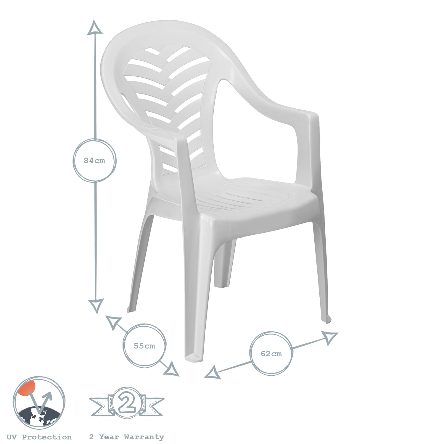 Resol Palma Outdoor Garden Chair - White