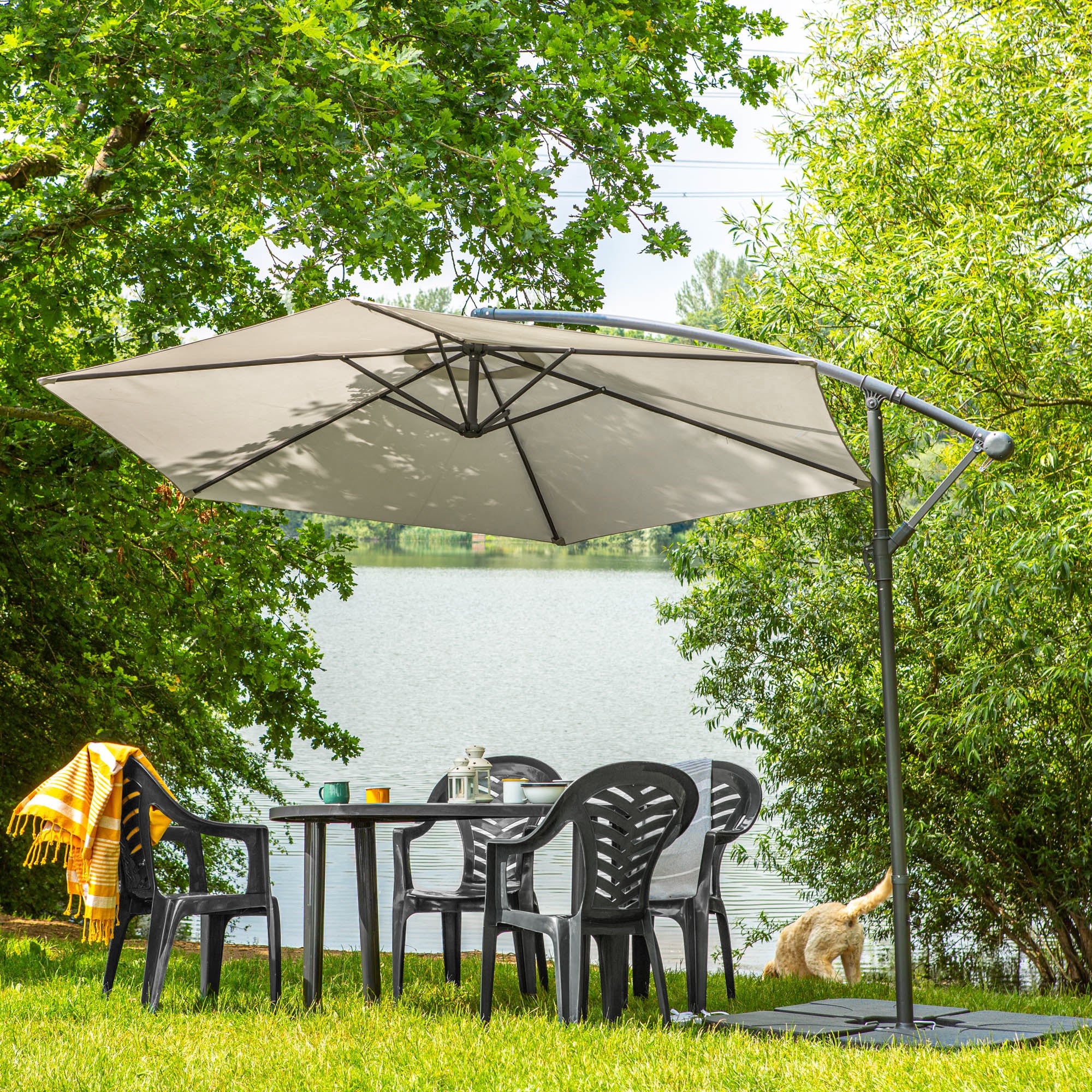 Resol Gala Outdoor Oval Garden Table - Grey Plastic - 140 x 90cm