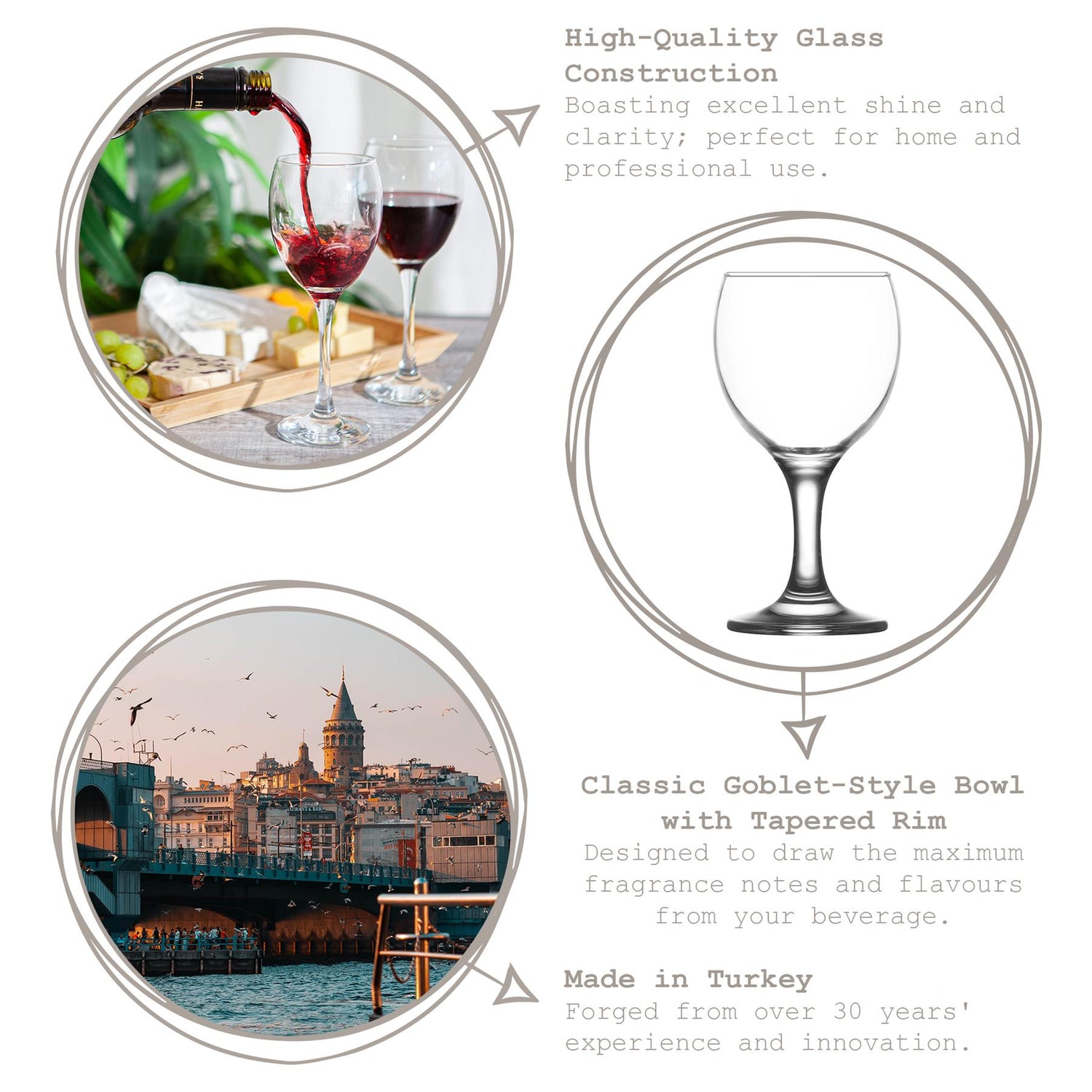 260ml Misket Red Wine Glass