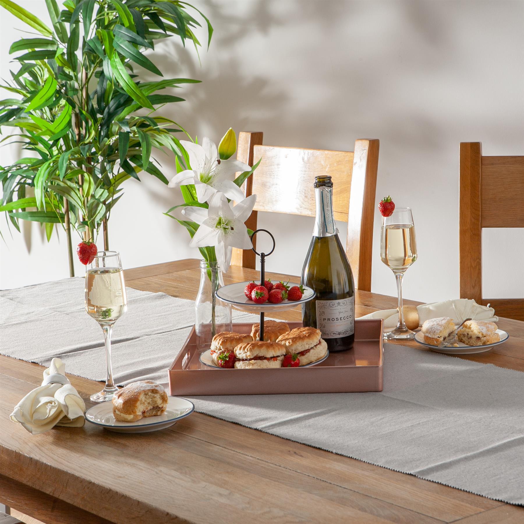 Square Serving Tray - Centre Piece - 33cm - Rose Gold