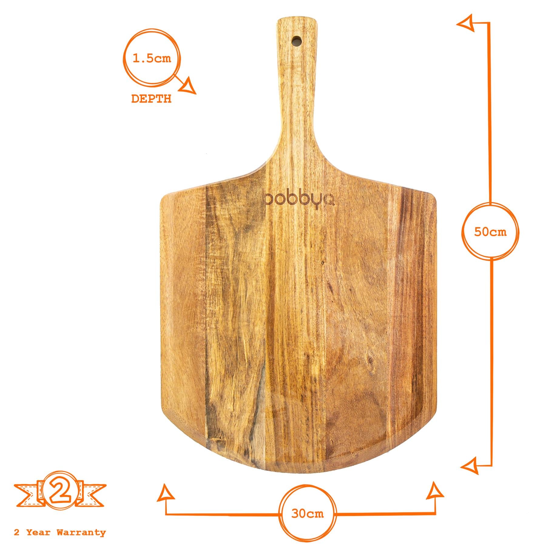 Wooden Pizza Peel - 30cm - Brown